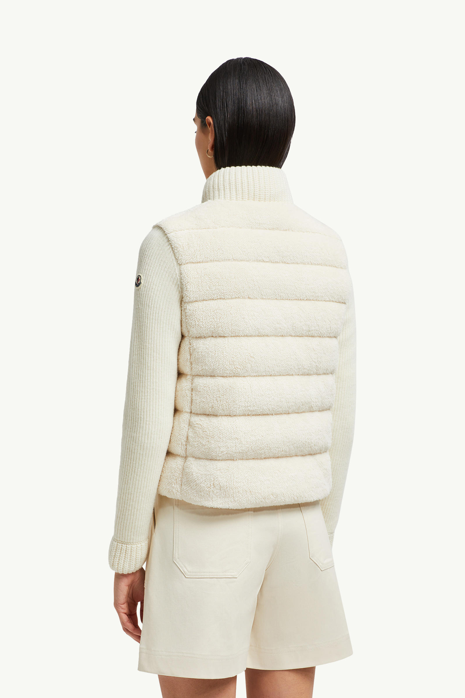 Padded Wool & Teddy Zip-Up Cardigan Women White Moncler 4