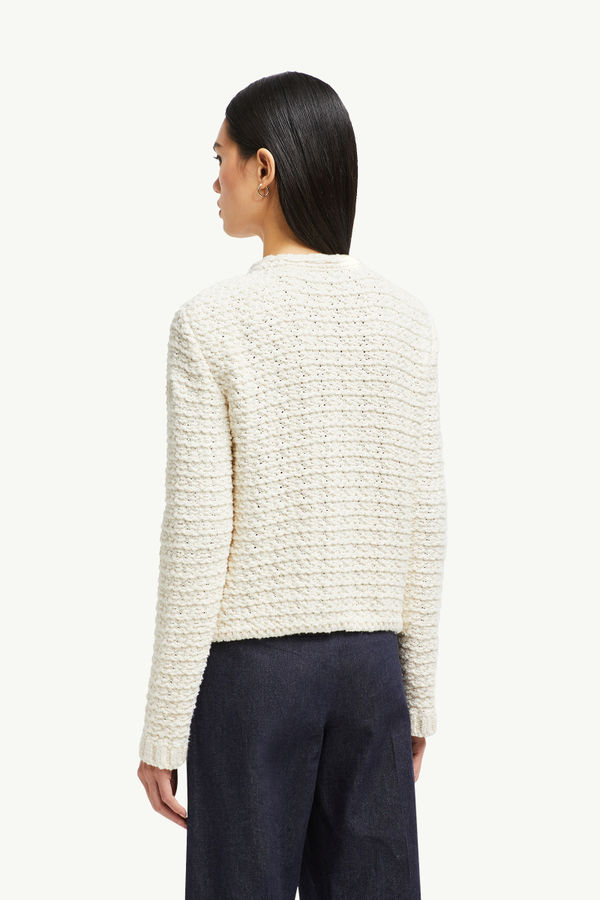Cardigan imbottito in cotone con zip Donna Bianco Moncler 4
