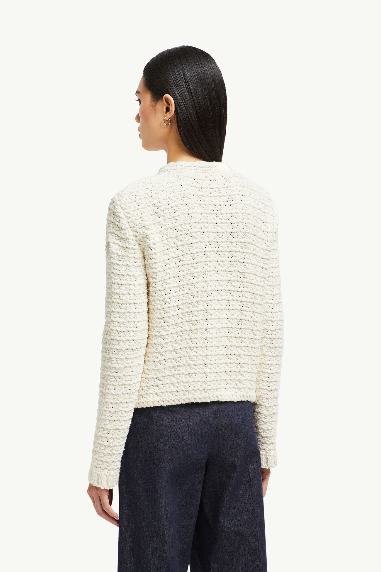 Padded Cotton Zip-Up Cardigan Women White Moncler 4