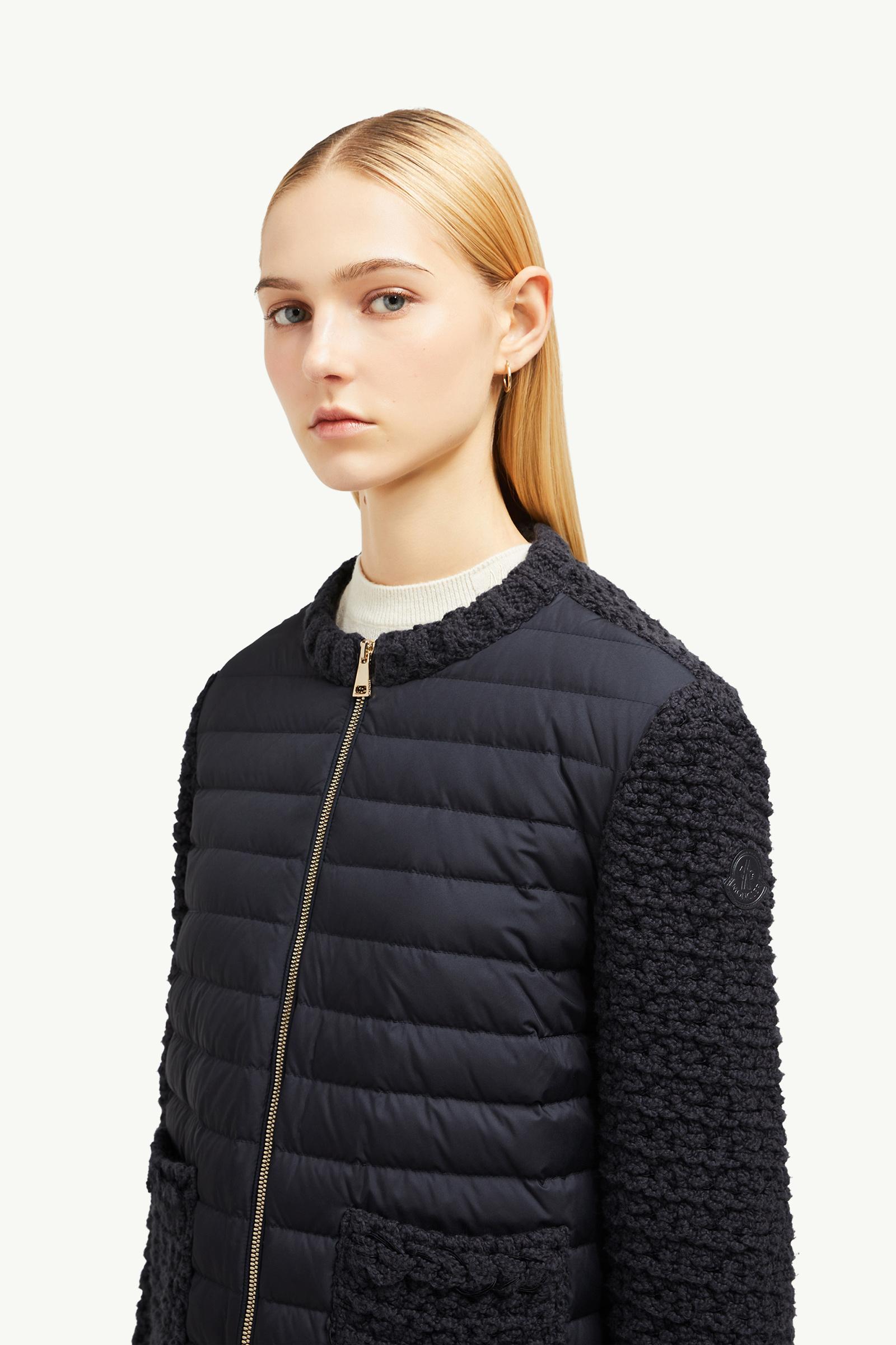 Cardigan imbottito in cotone con zip Donna Blu Navy Moncler 1