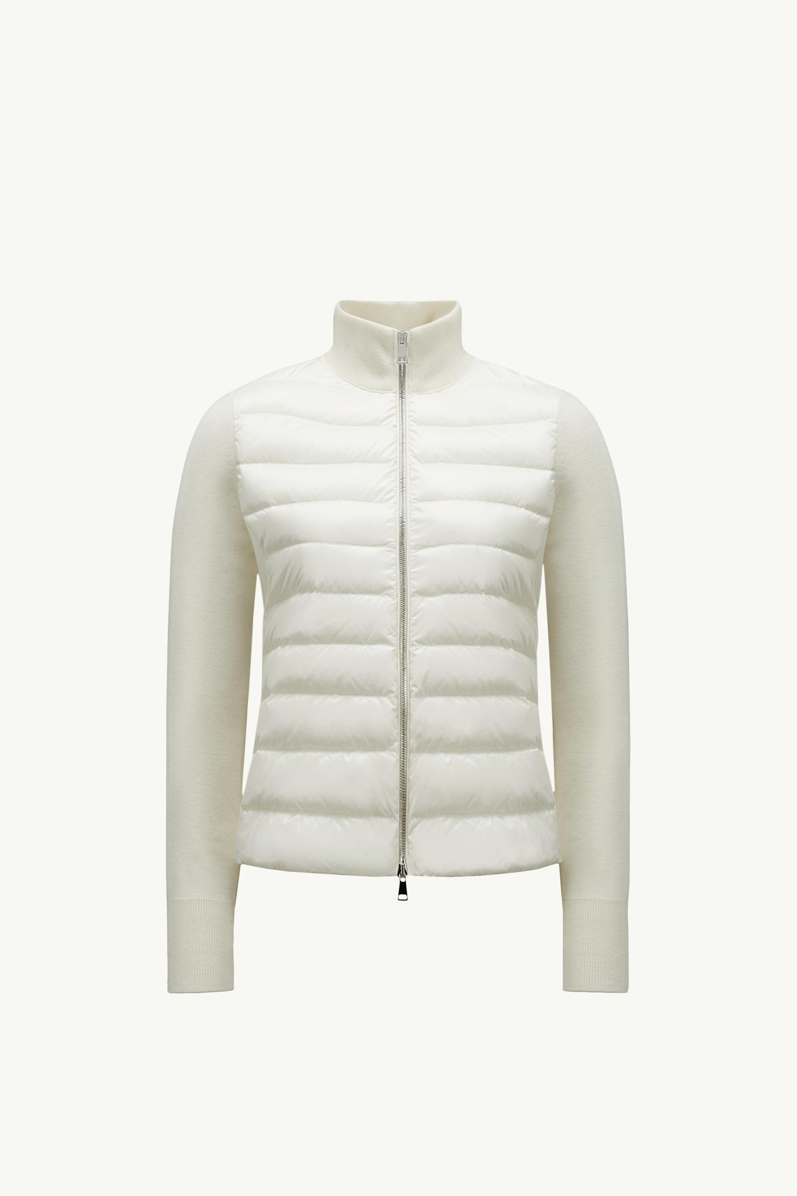 新品同様　モンクレール　ハイブリッドカーディガン　ホワイト　サイズXS モンクレール レディース ダウン MONCLER ブランド アウター