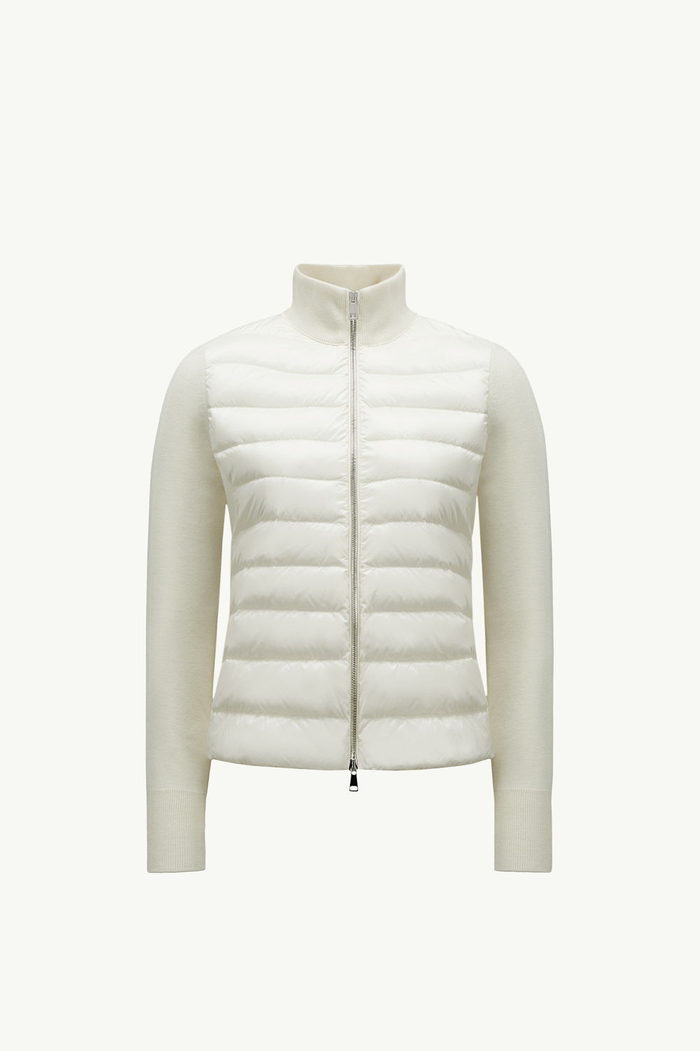 Padded Wool Zip-Up Cardigan Women White Moncler 2