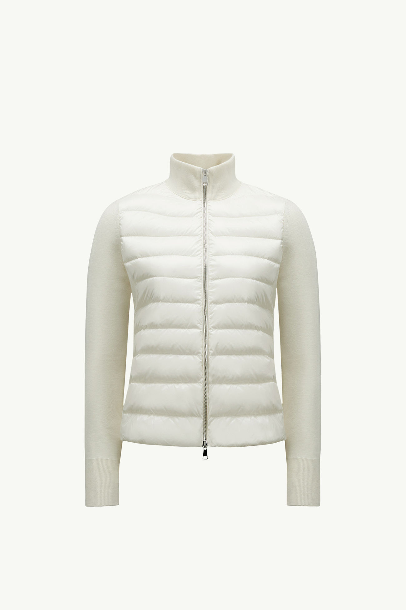 Padded Wool Zip-Up Cardigan Women White Moncler 2