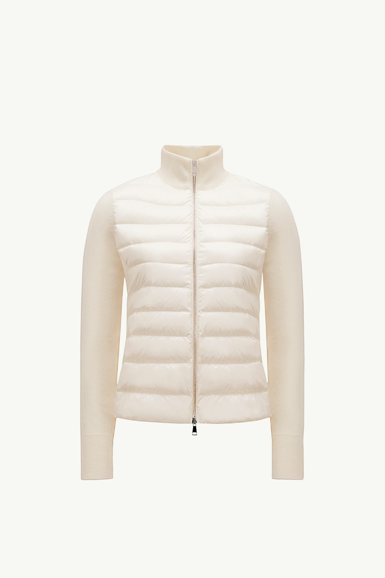Sudadera acolchada de lana con cremallera Mujer Blanco Moncler 2