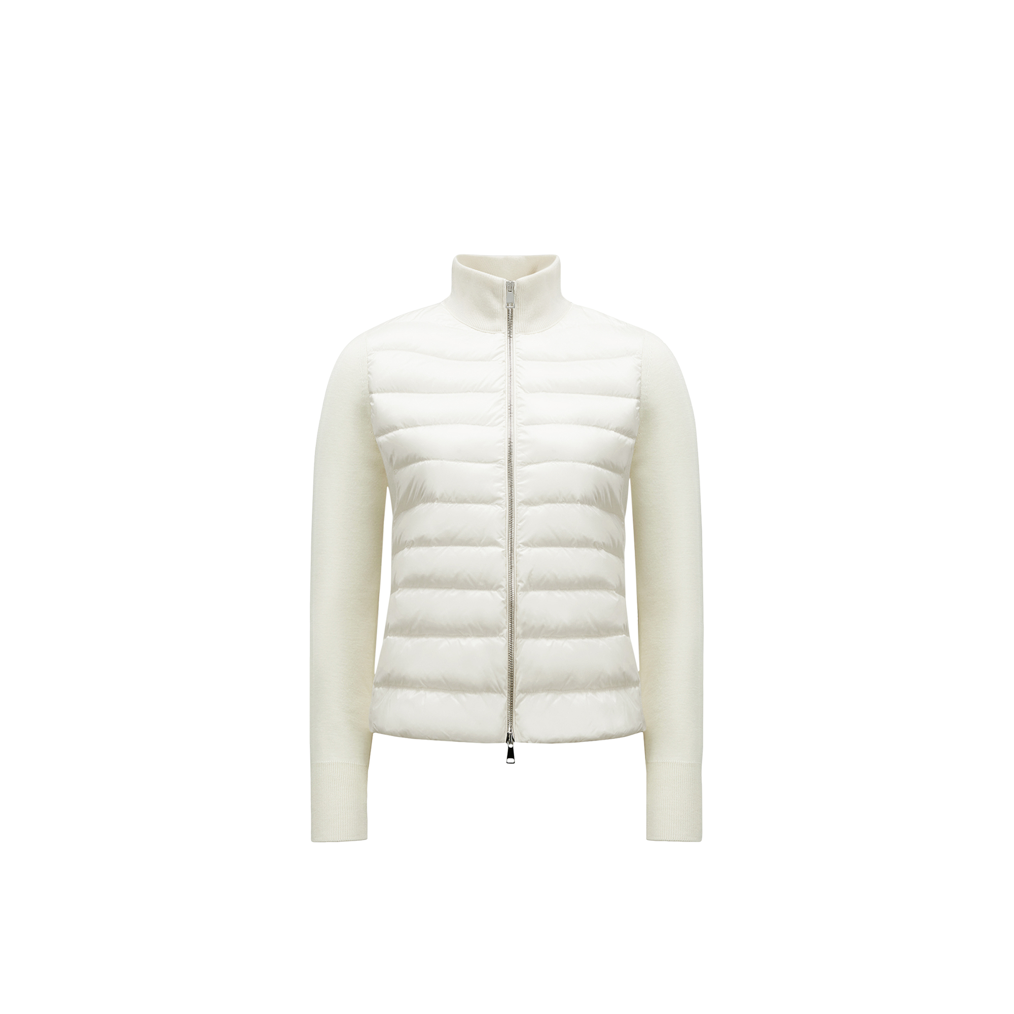 Moncler   Padded Wool Zip-Up Cardigan for Women in White, Size: Xs
