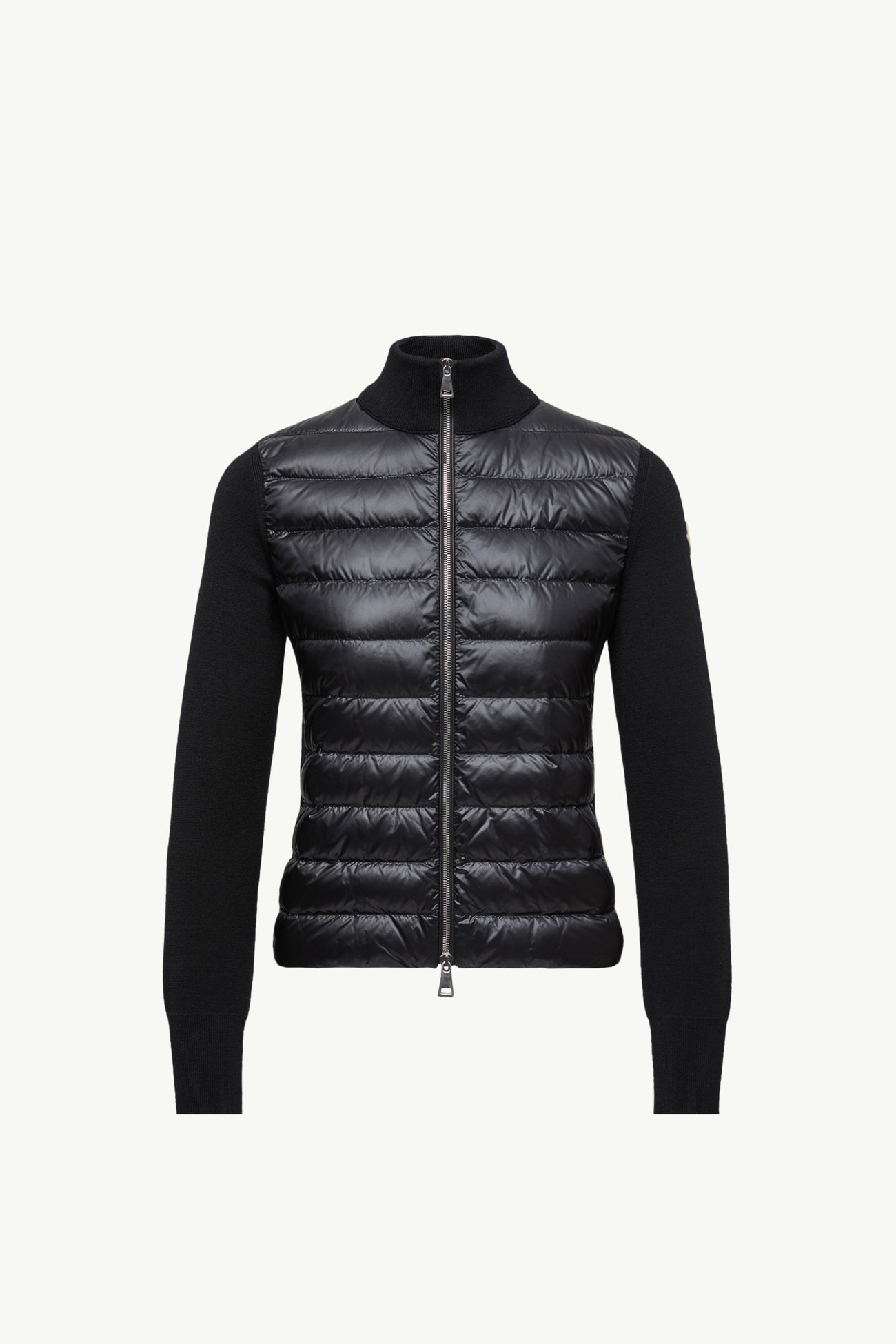 Padded Wool Zip-Up Cardigan Women Black Moncler 2