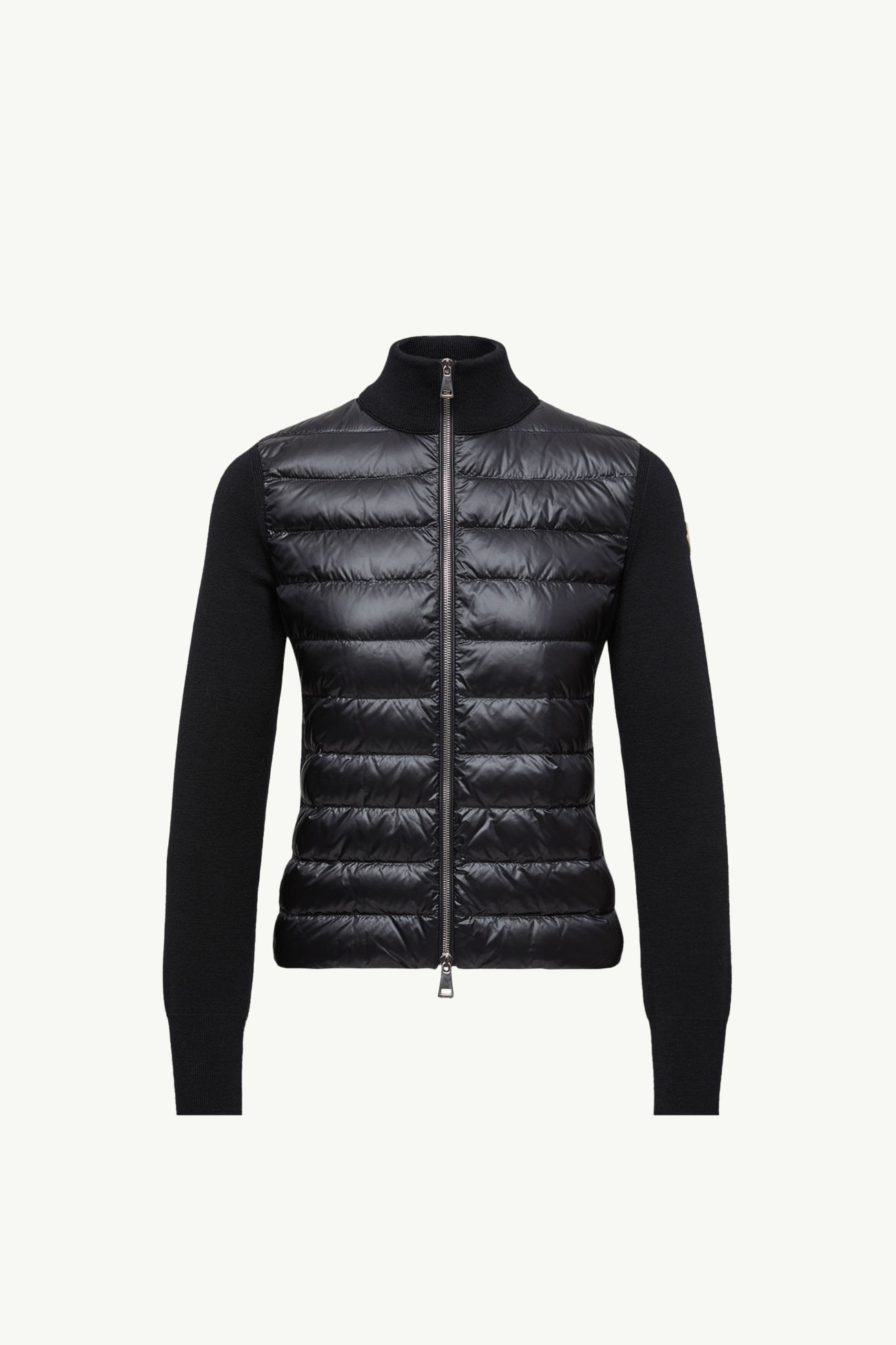 Sudadera acolchada de lana con cremallera Mujer Negro Moncler 2