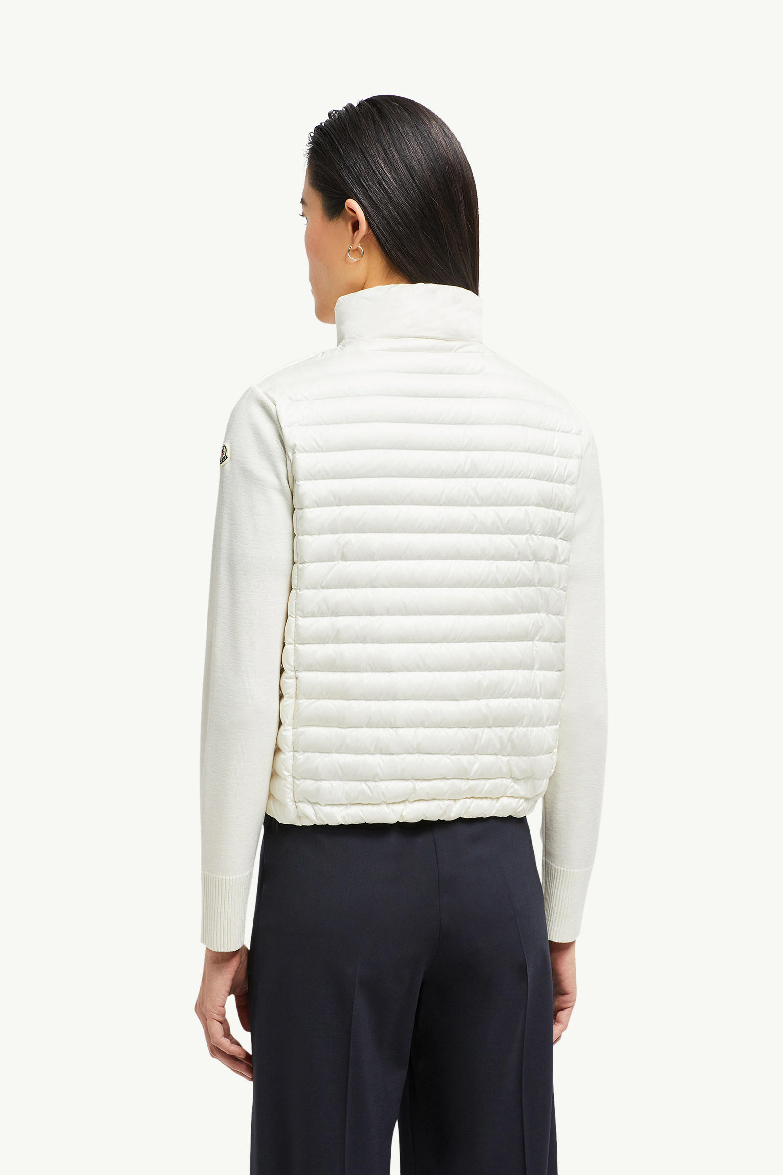 Padded Wool Zip-Up Cardigan Women White Moncler 4