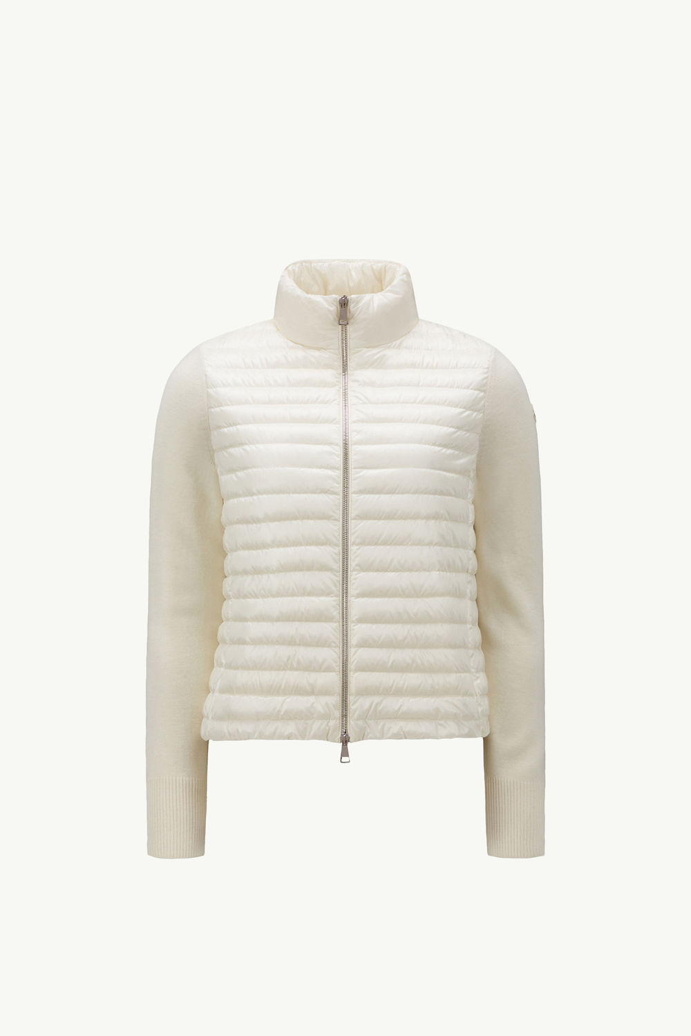 Padded Wool Zip-Up Cardigan Women White Moncler 2