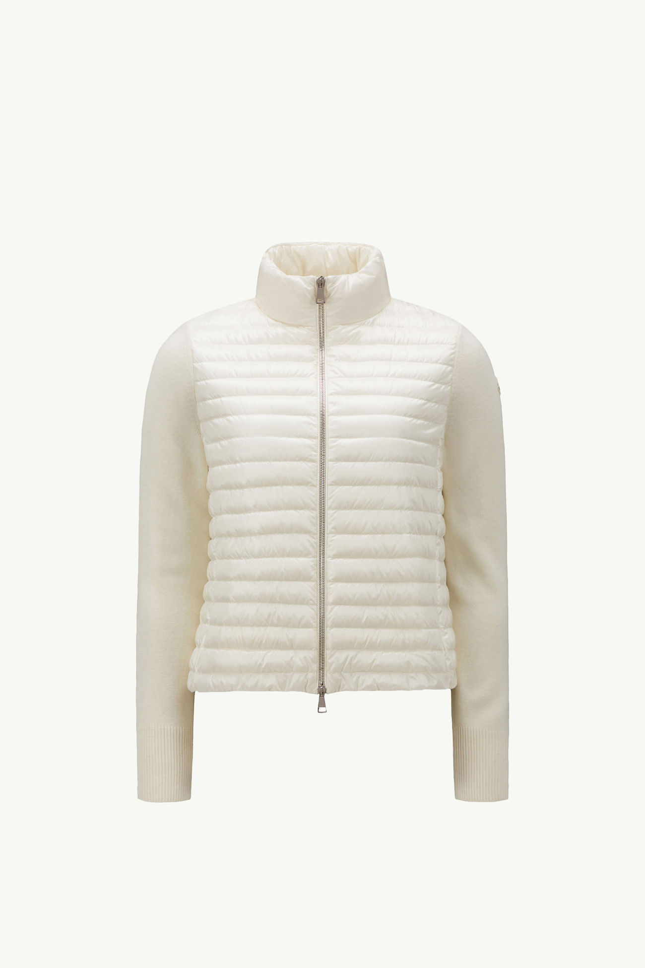 夾層羊毛拉鏈開襟毛衣 女士 白色 Moncler 2