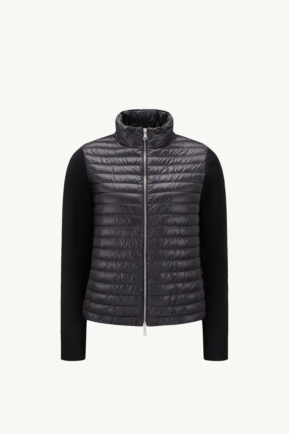 Padded Wool Zip-Up Cardigan Women Black Moncler 2