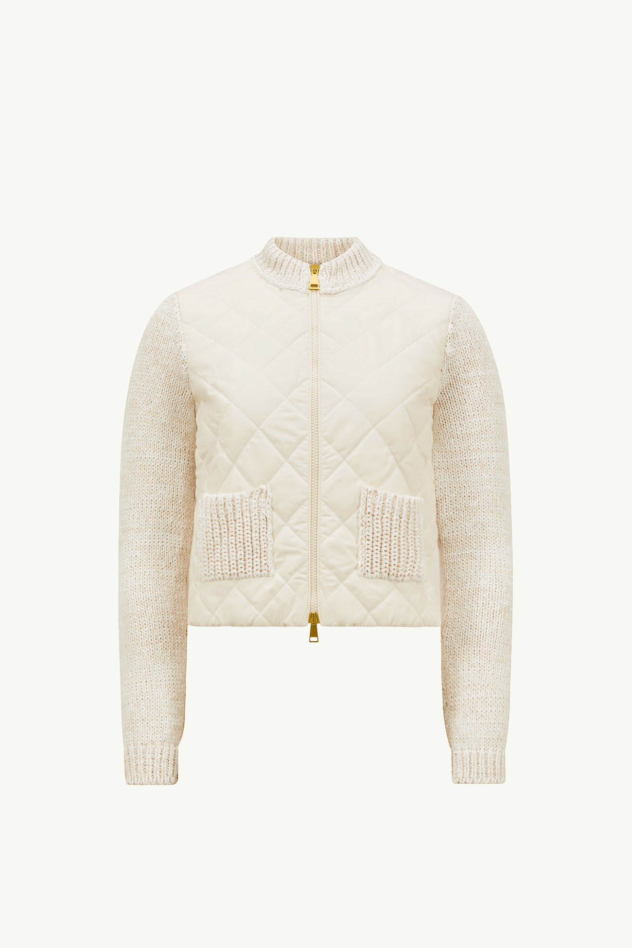Cardigan imbottito in cotone con zip Donna Bianco Moncler 2
