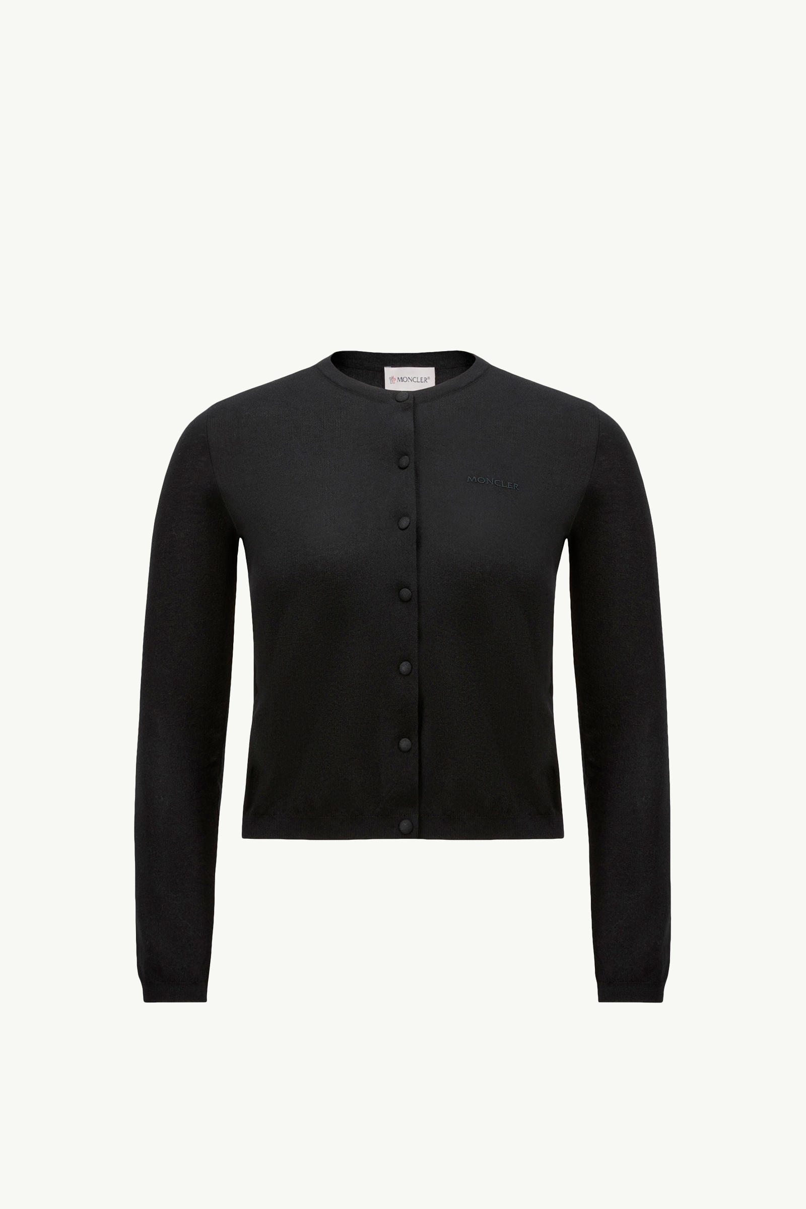 Cardigan in cotone con logo ricamato Donna Nero Moncler 2