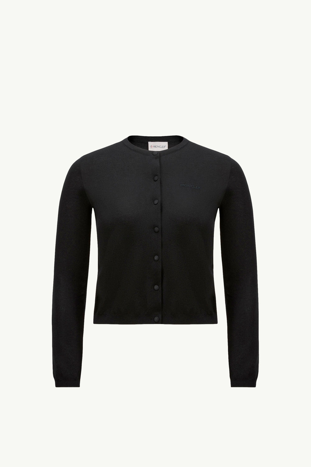 Strickjacke aus Baumwolle mit Logostickerei Damen Schwarz Moncler 2