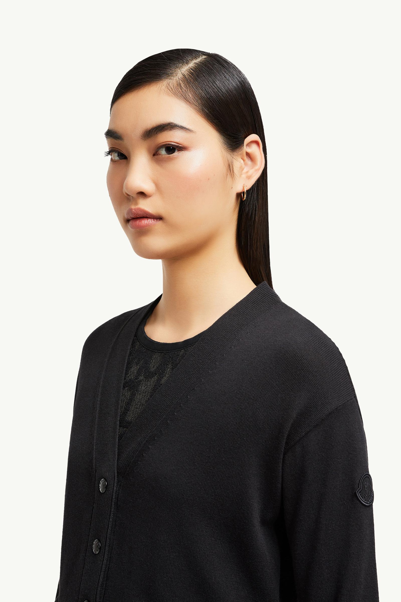 Cotton, Cashmere & Silk Cardigan Women Black Moncler 1