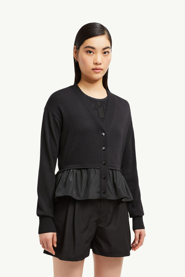 Cardigan en coton, cachemire & soie Femmes Noir Moncler 3