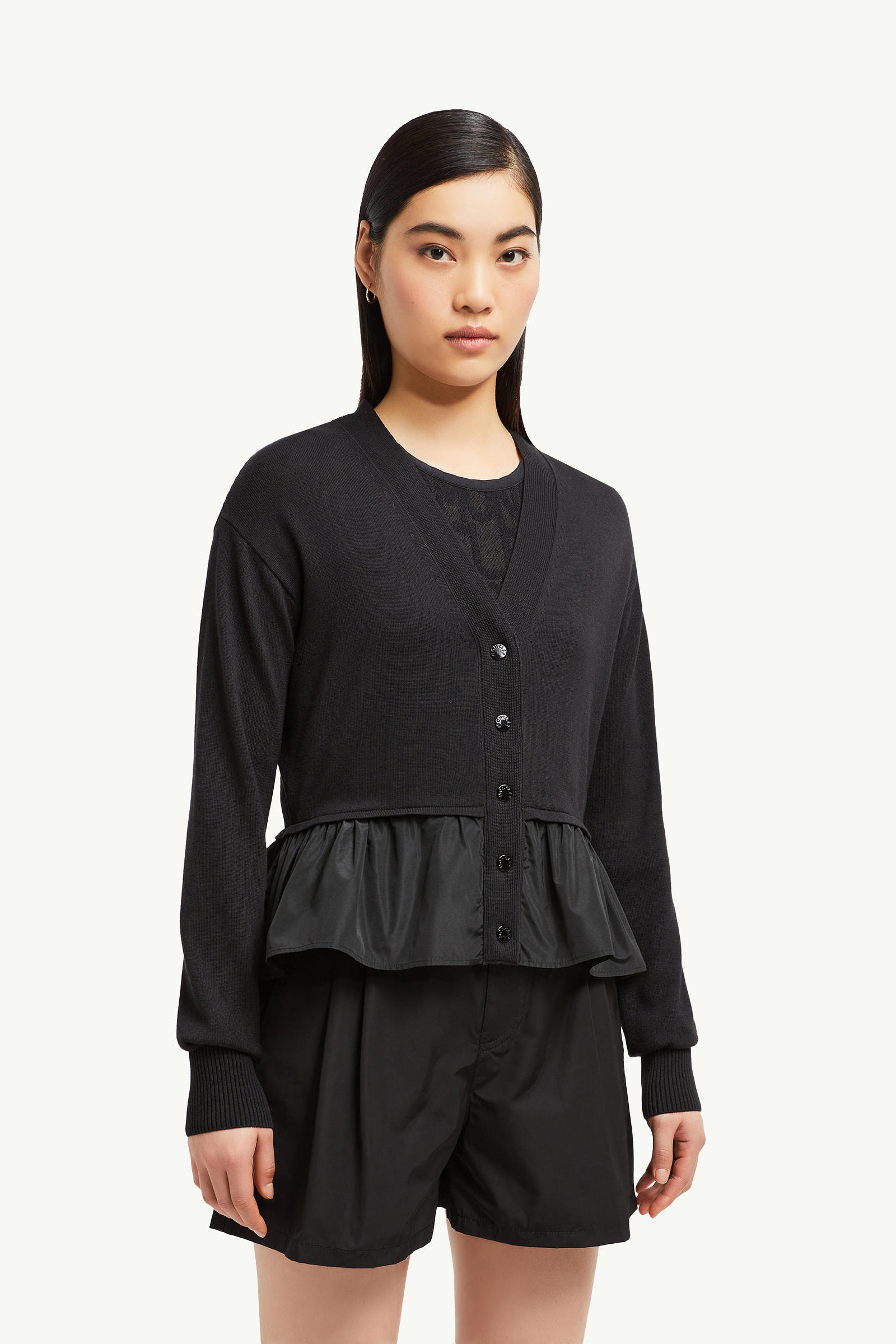 Cotton, Cashmere & Silk Cardigan Women Black Moncler 3