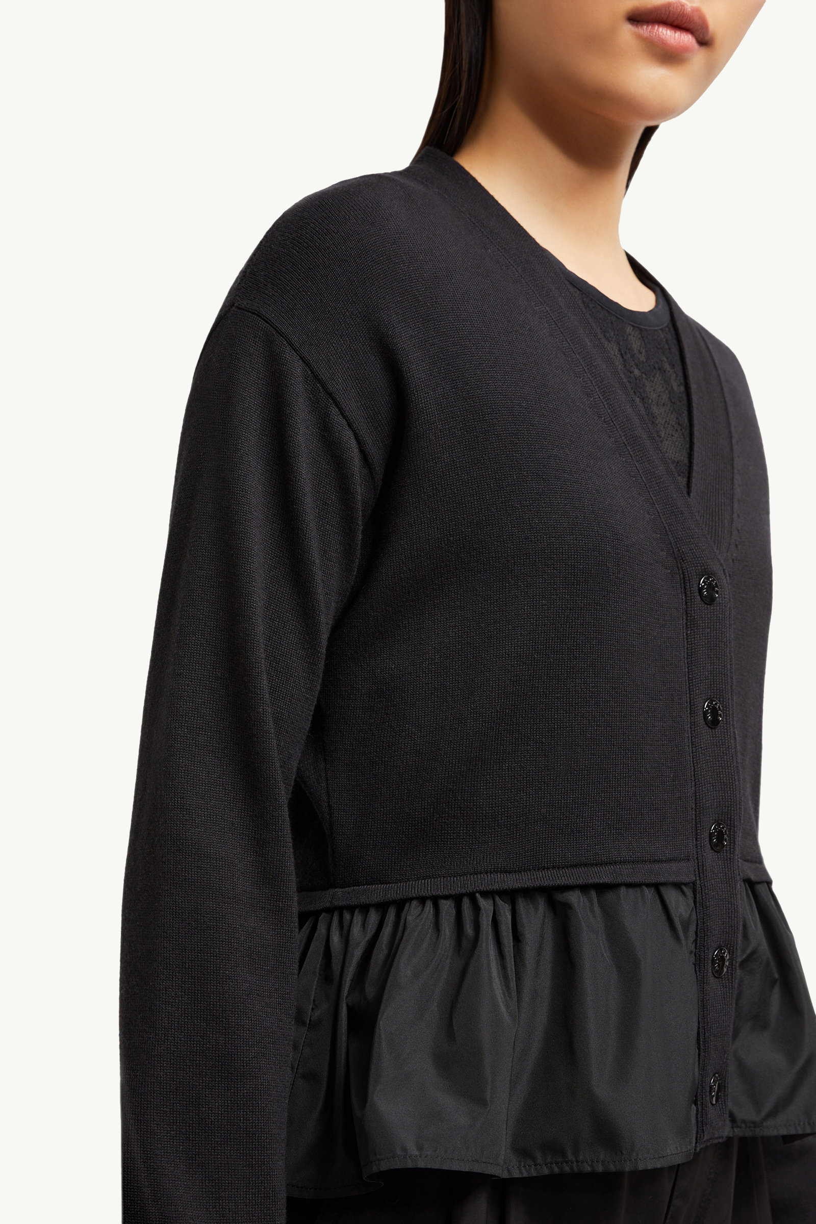 Cotton, Cashmere & Silk Cardigan Women Black Moncler 5