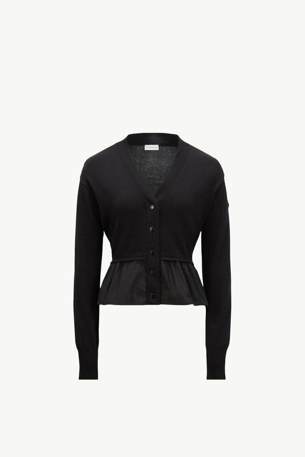 Cardigan en coton, cachemire & soie Femmes Noir Moncler 2