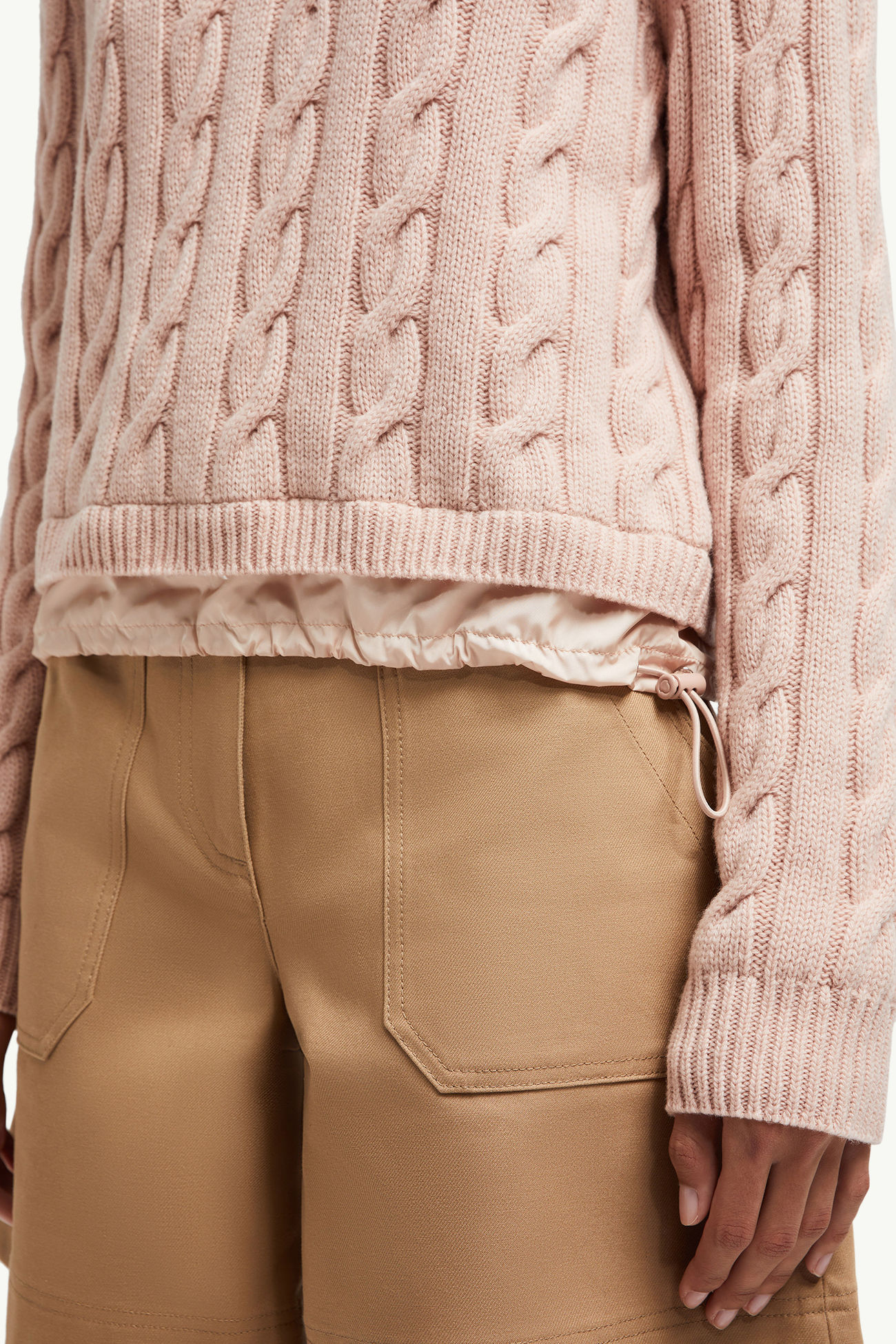 Wool & Cashmere Cable Knit Jumper Women Pink Moncler 5