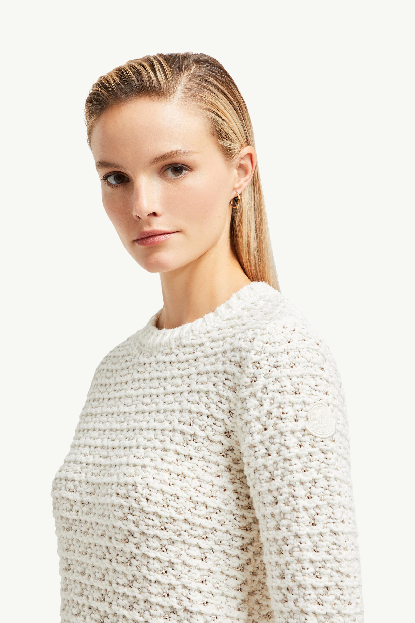 Textured Cotton Jumper Women White Moncler 1