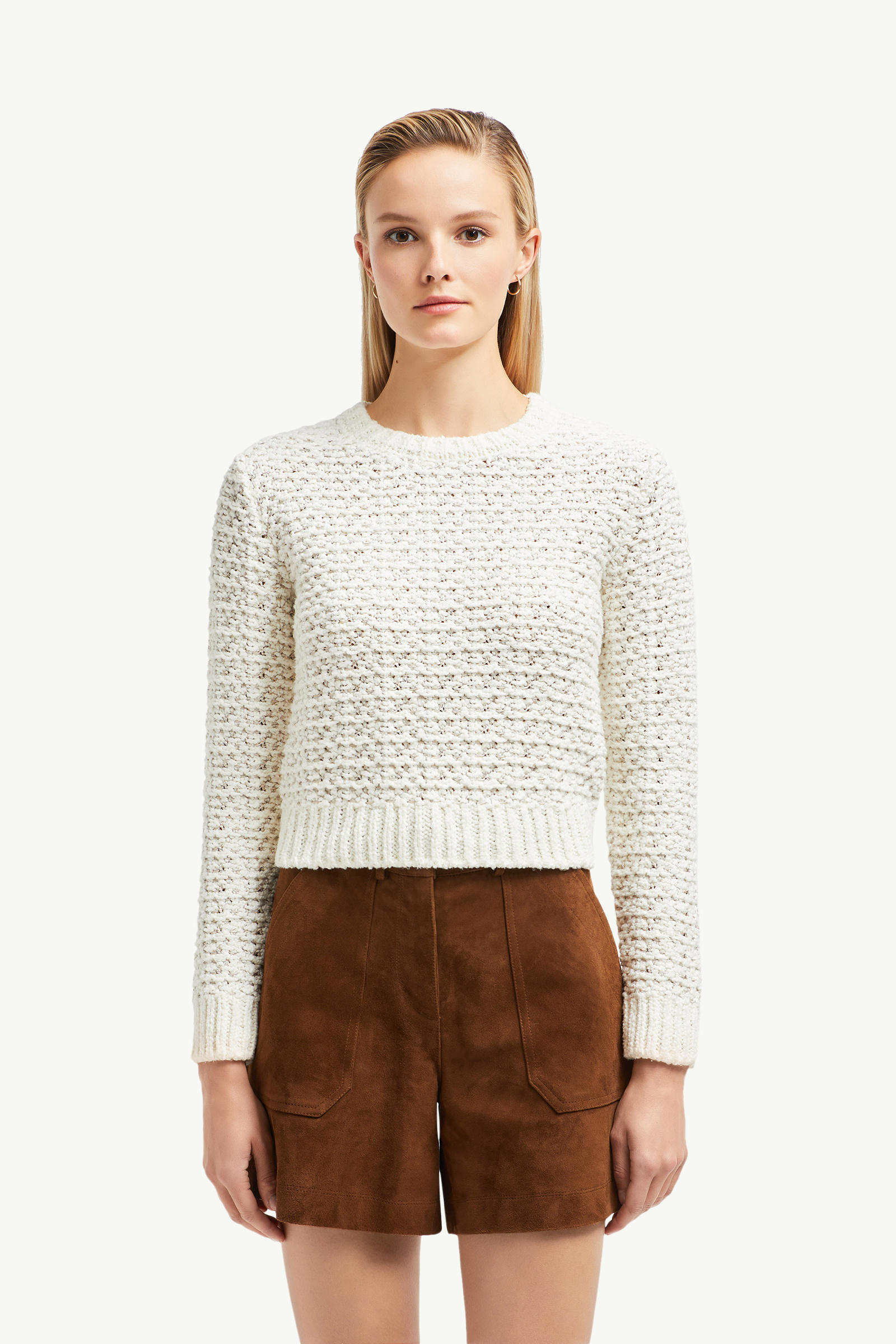 Textured Cotton Jumper Women White Moncler 3