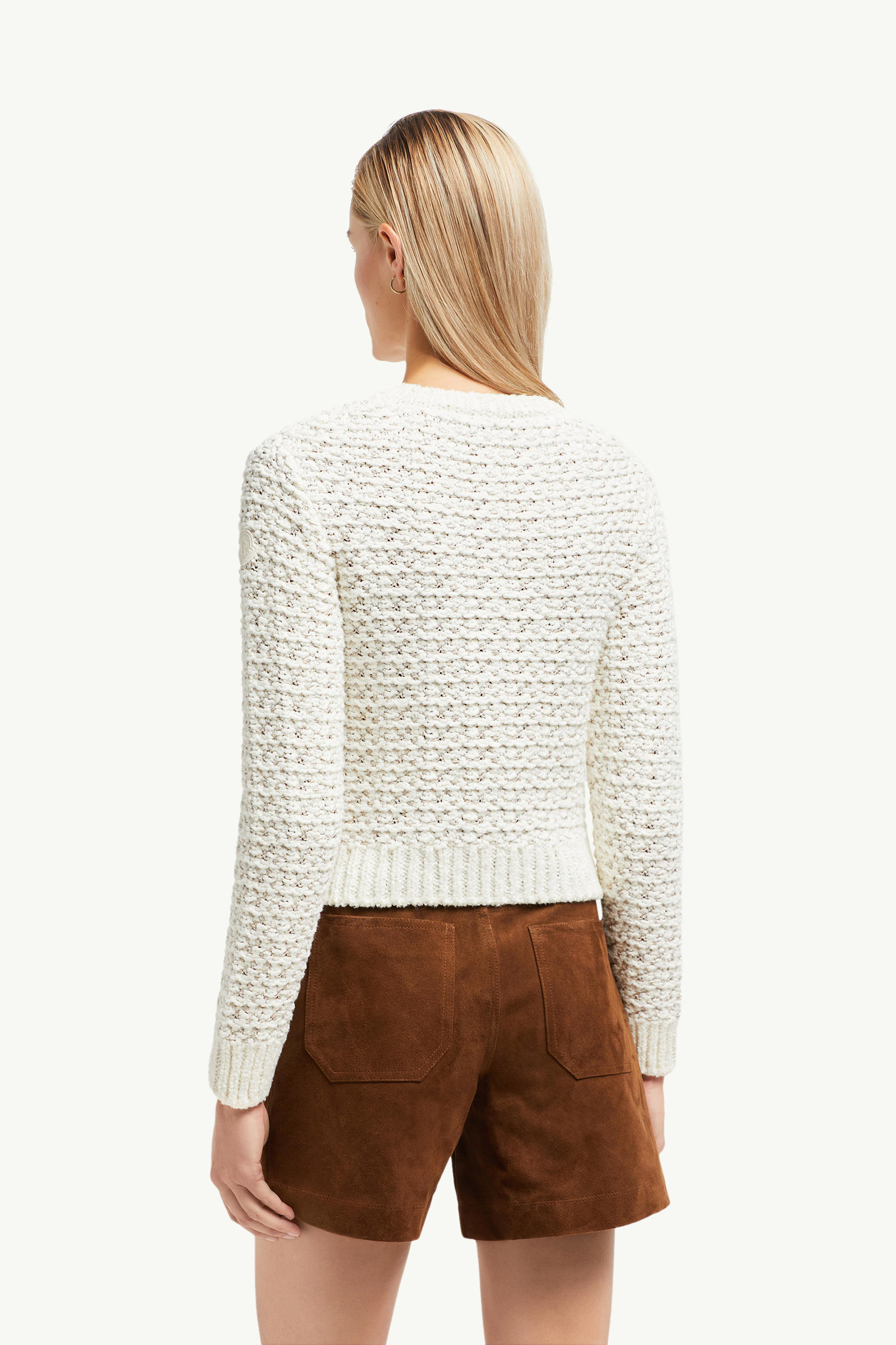 Textured Cotton Jumper Women White Moncler 4