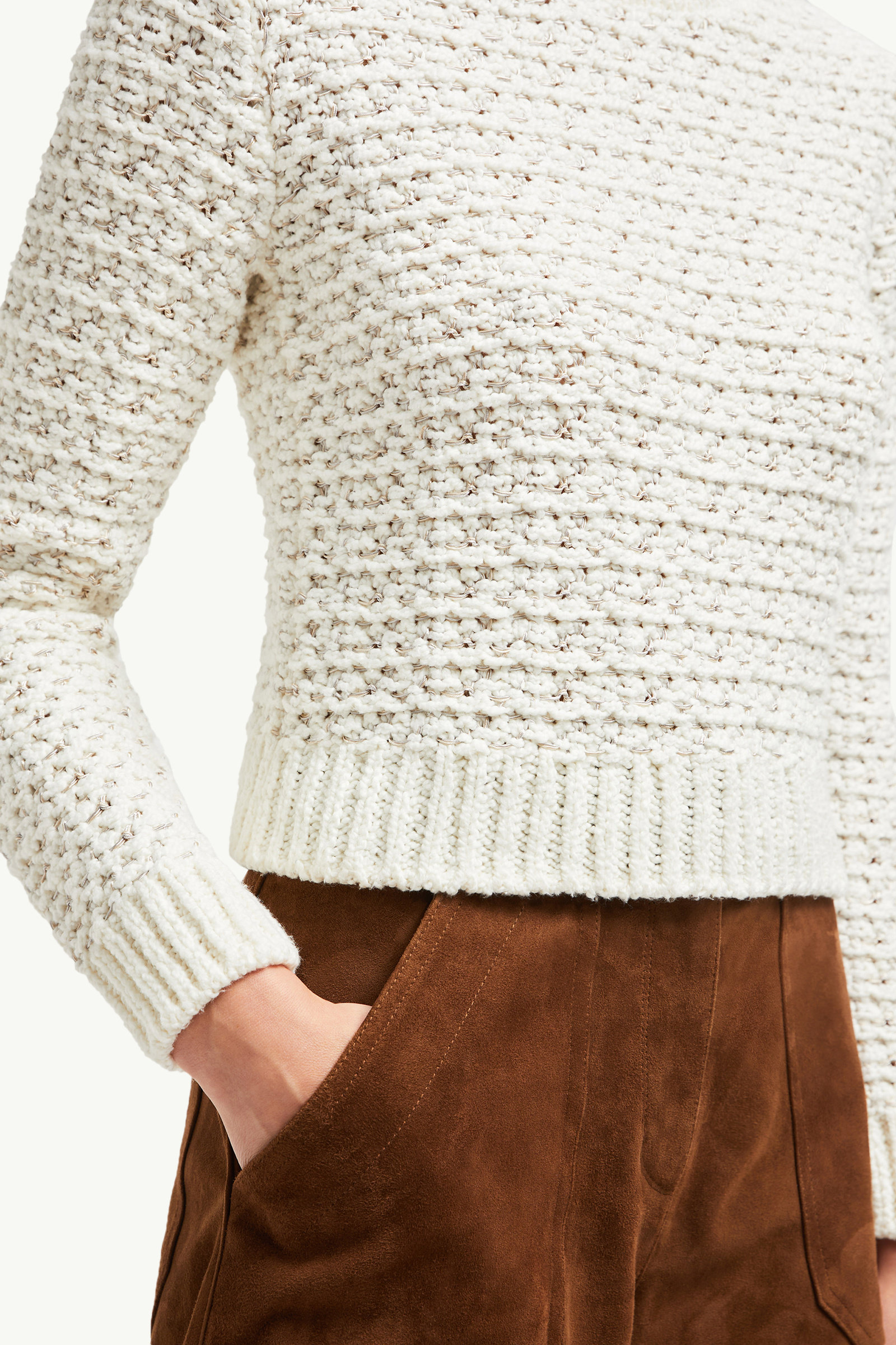 Textured Cotton Jumper Women White Moncler 5