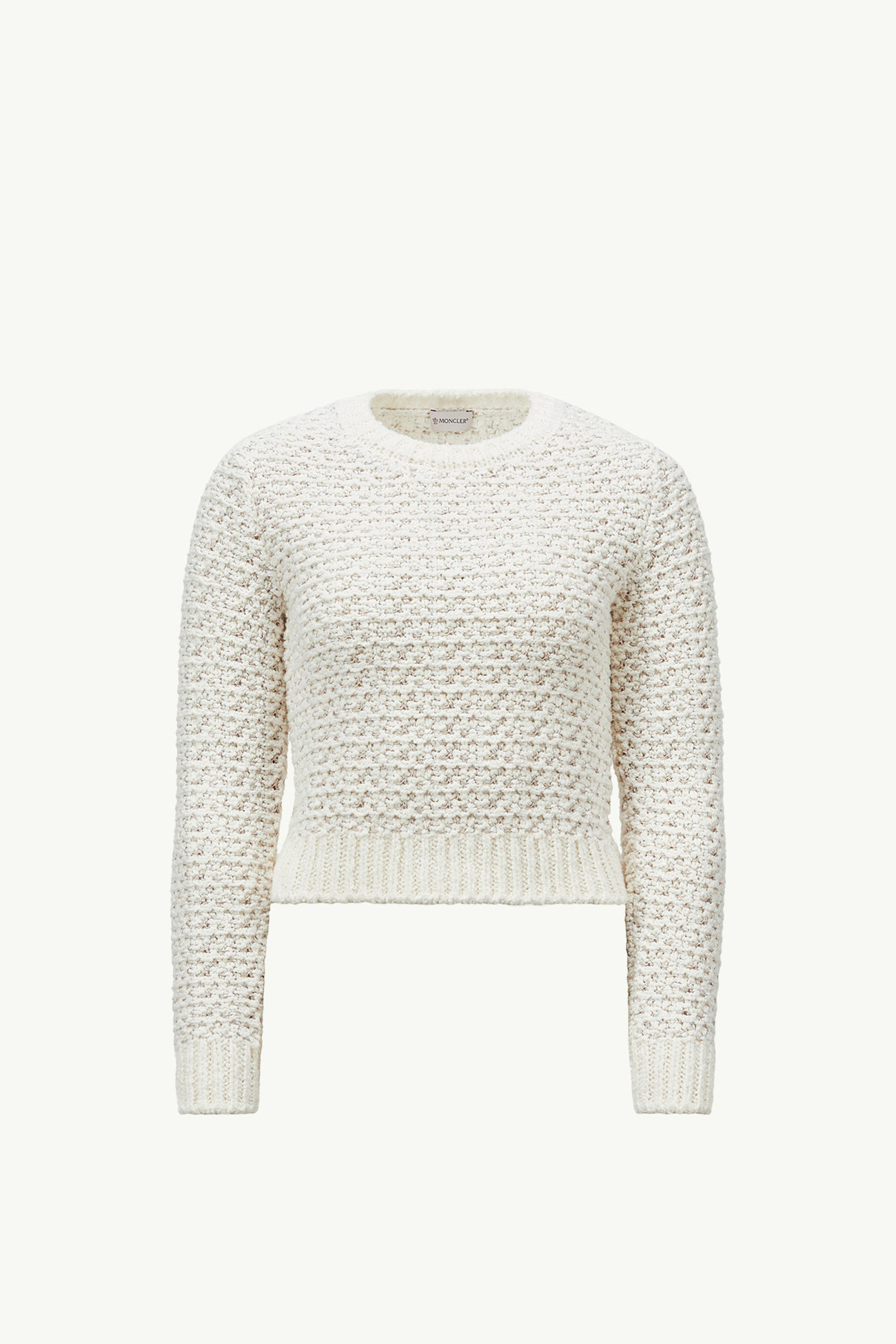 Pullover aus strukturierter Baumwolle Damen Weiß Moncler 2