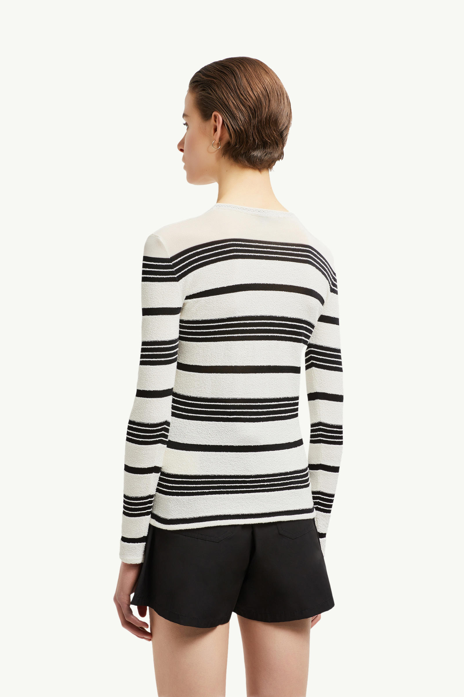 Striped Bouclé Jumper Women Black & White Moncler 4