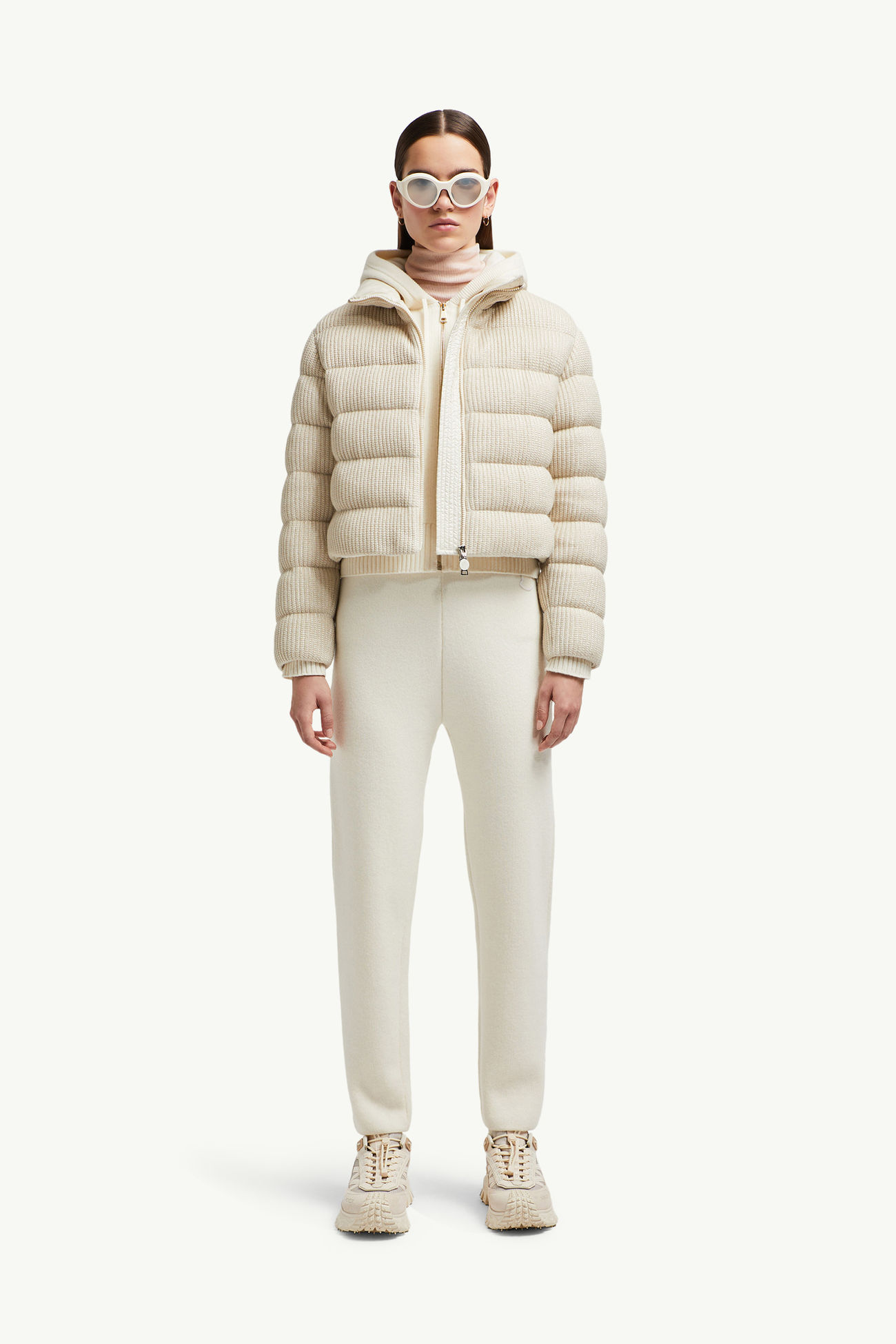 Wool & Cashmere Jogging Pants Women White Moncler 0