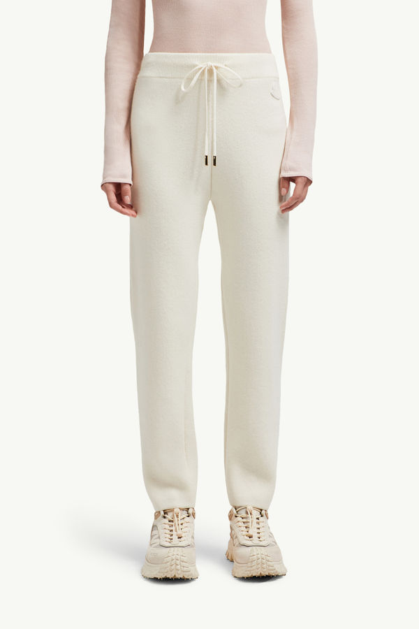 Wool & Cashmere Jogging Trousers Women White Moncler 3