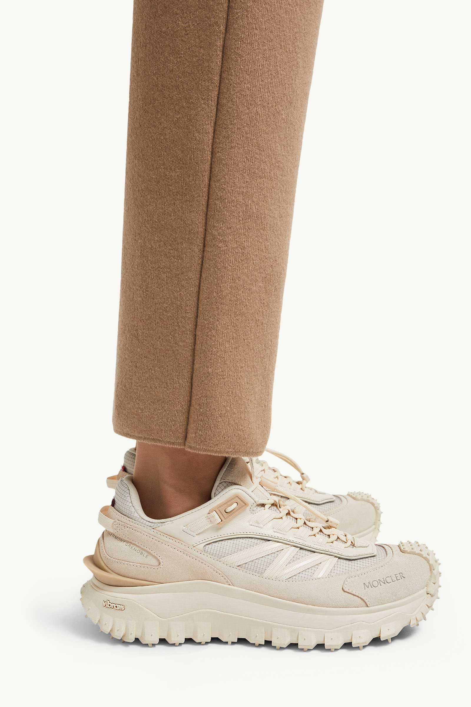 Wool & Cashmere Jogging Trousers Women Camel Beige Moncler 5