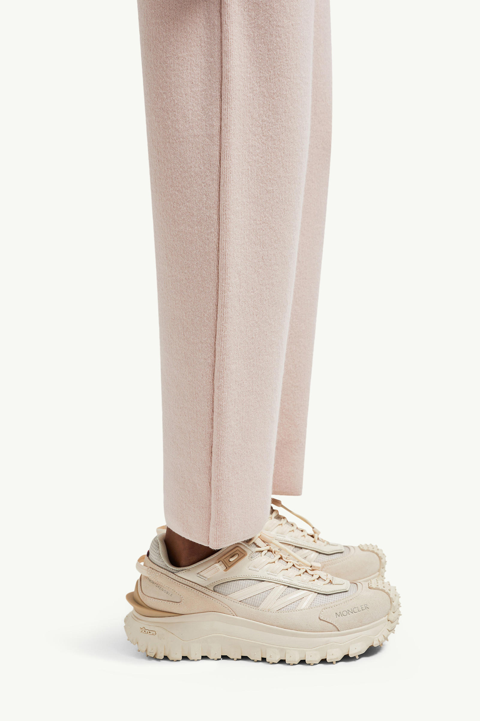 Wool & Cashmere Jogging Trousers Women Light Pink Moncler 5