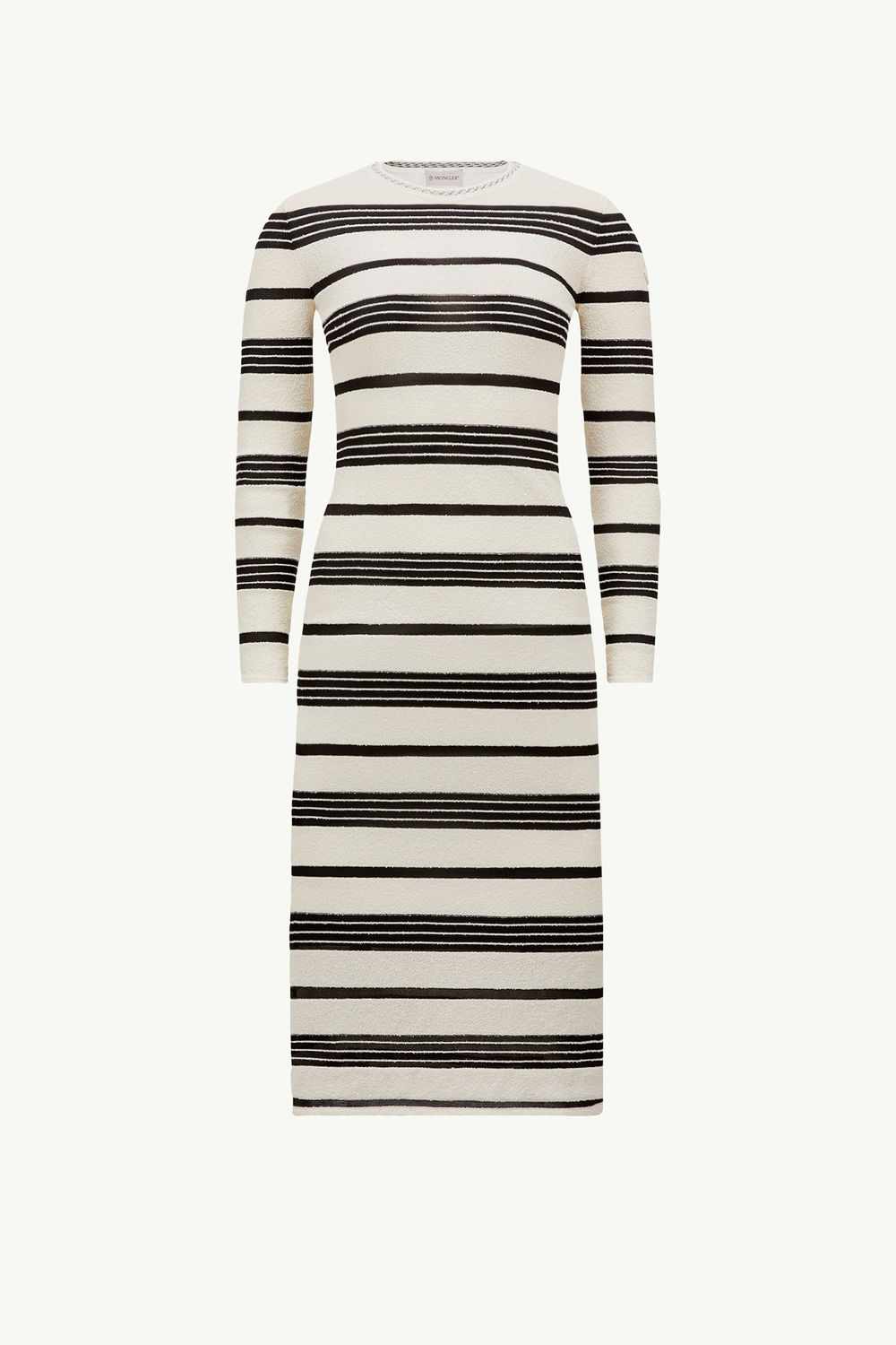 Striped Bouclé Midi Dress Women Black & White Moncler 2