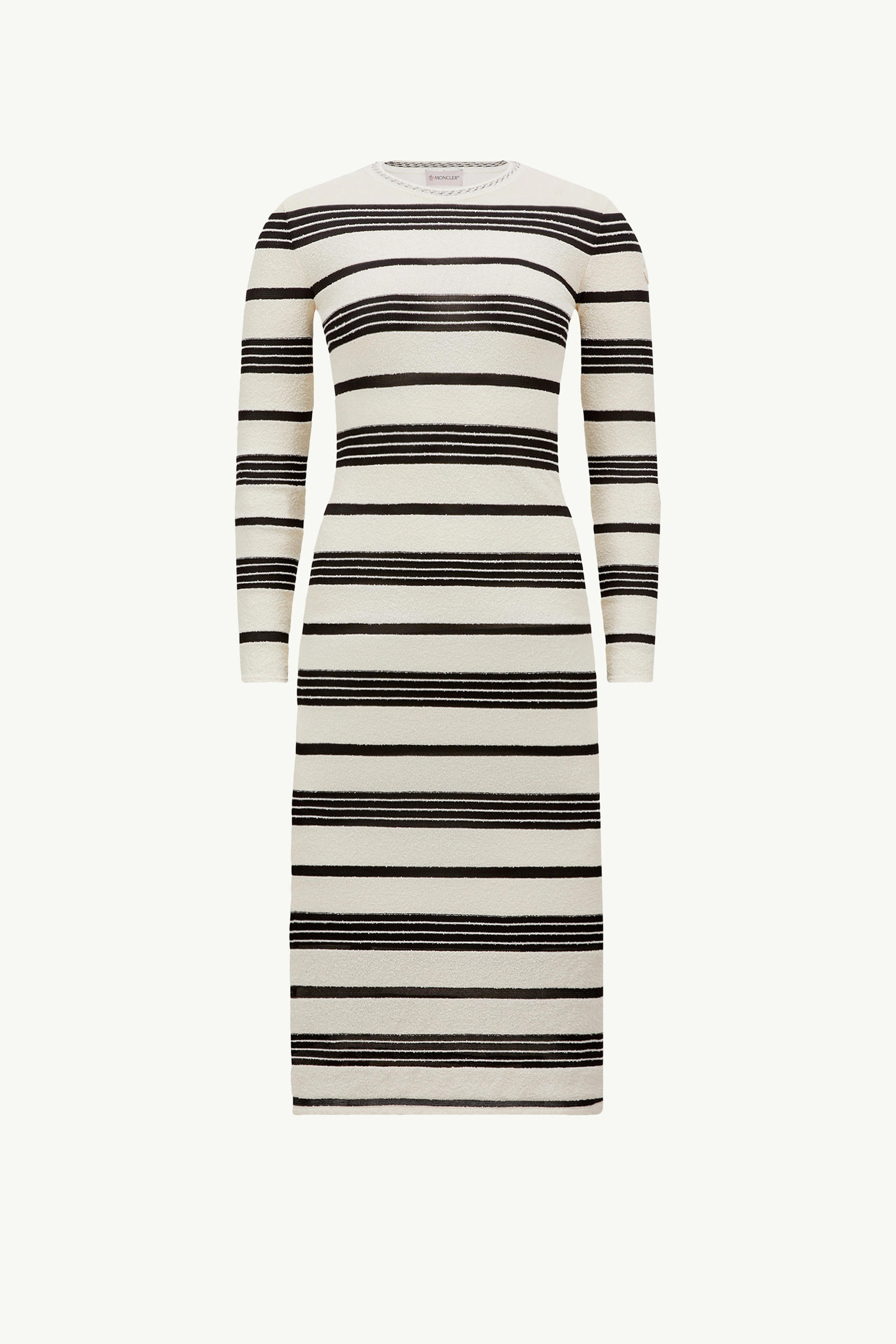Striped Bouclé Midi Dress Women Black & White Moncler 2