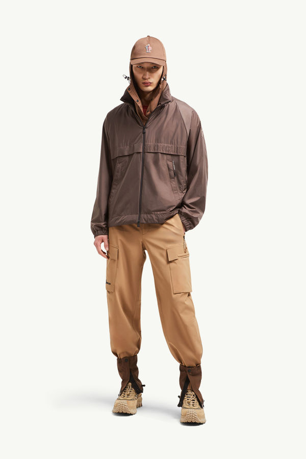 Negara Packable Hooded Windbreaker Men Brown Moncler 0