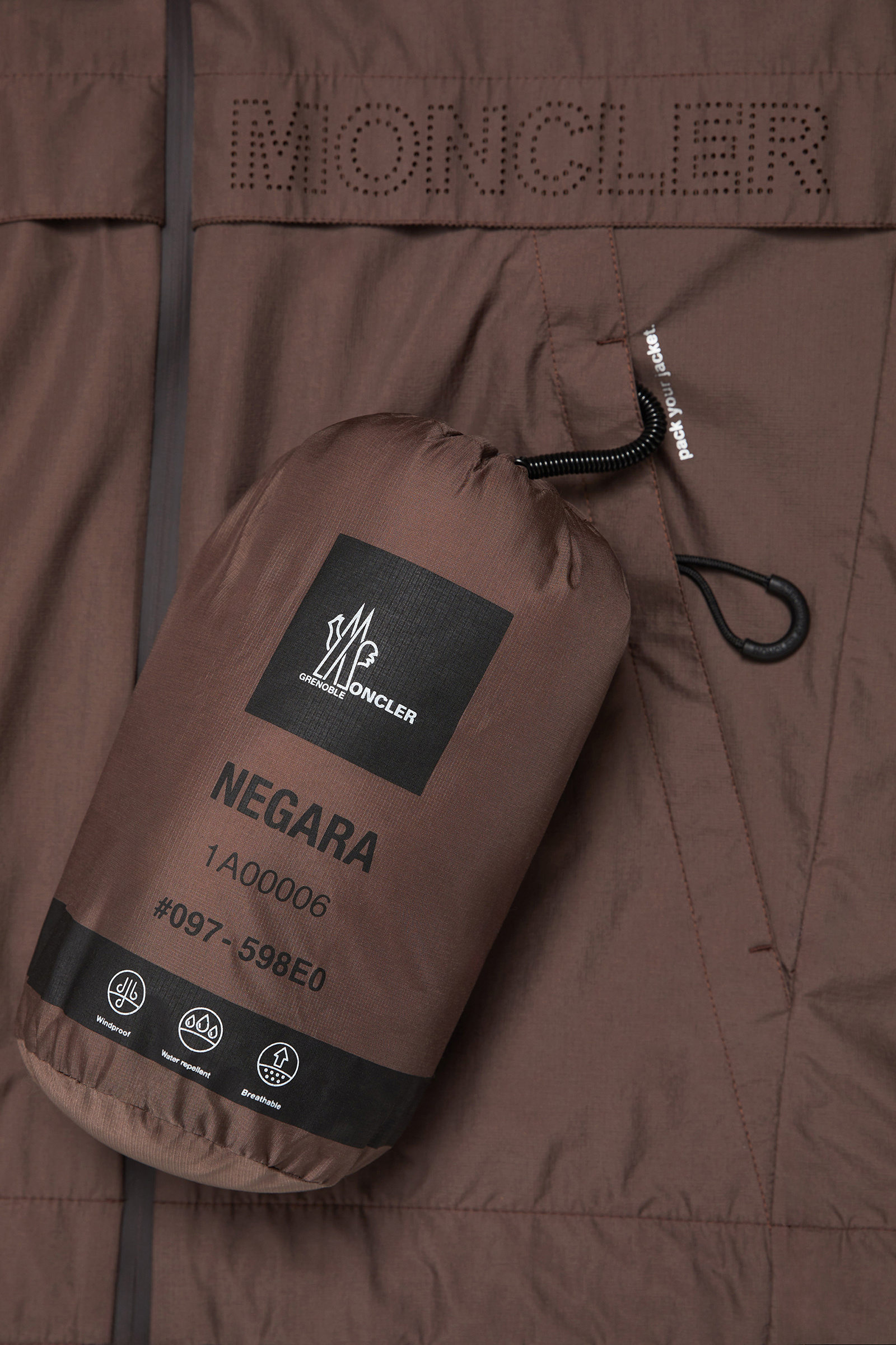 Negara可折叠连帽夹克外套 男士 棕色 Moncler 8