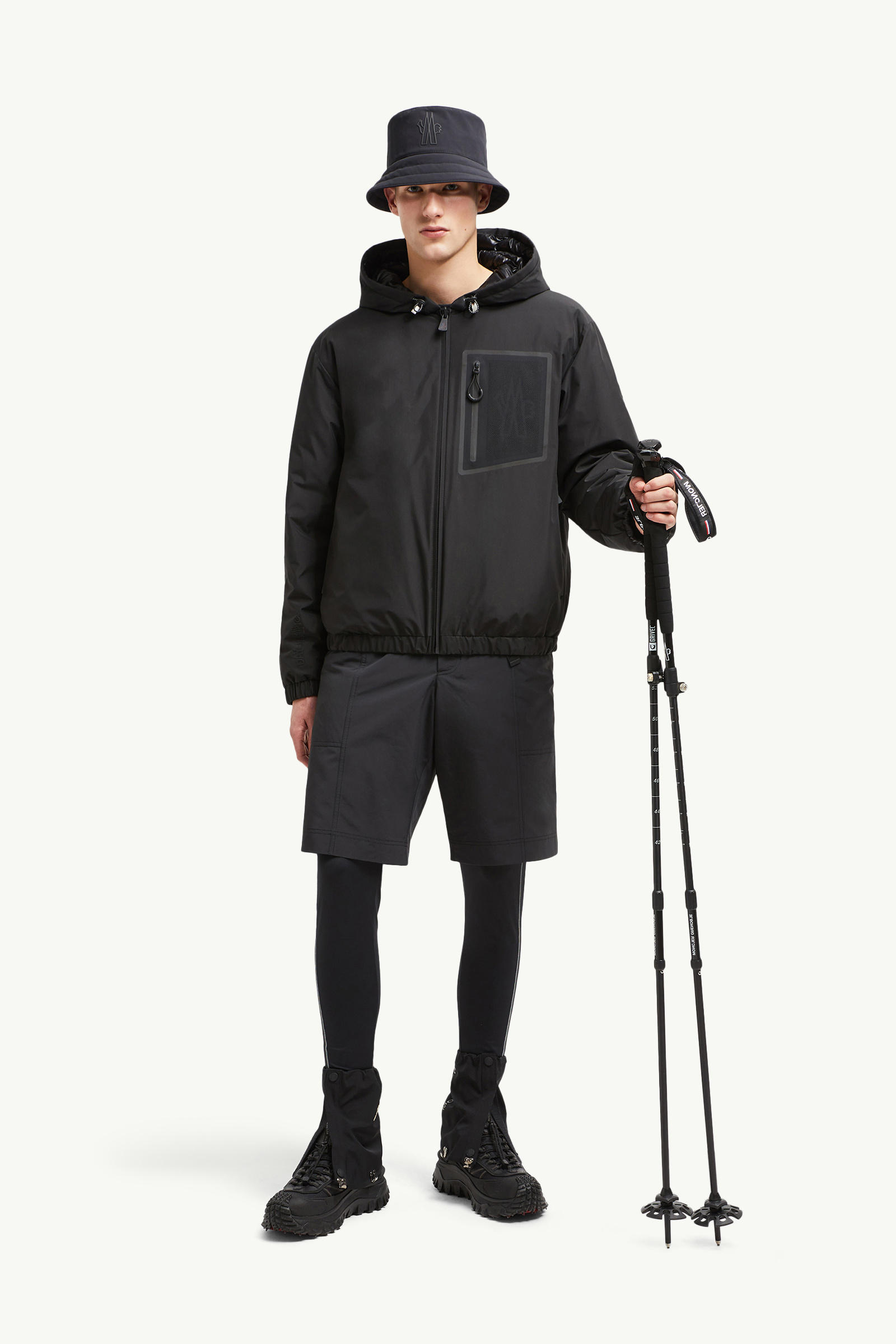 Bergun kurze wendbare Daunenjacke Herren Schwarz Moncler 0