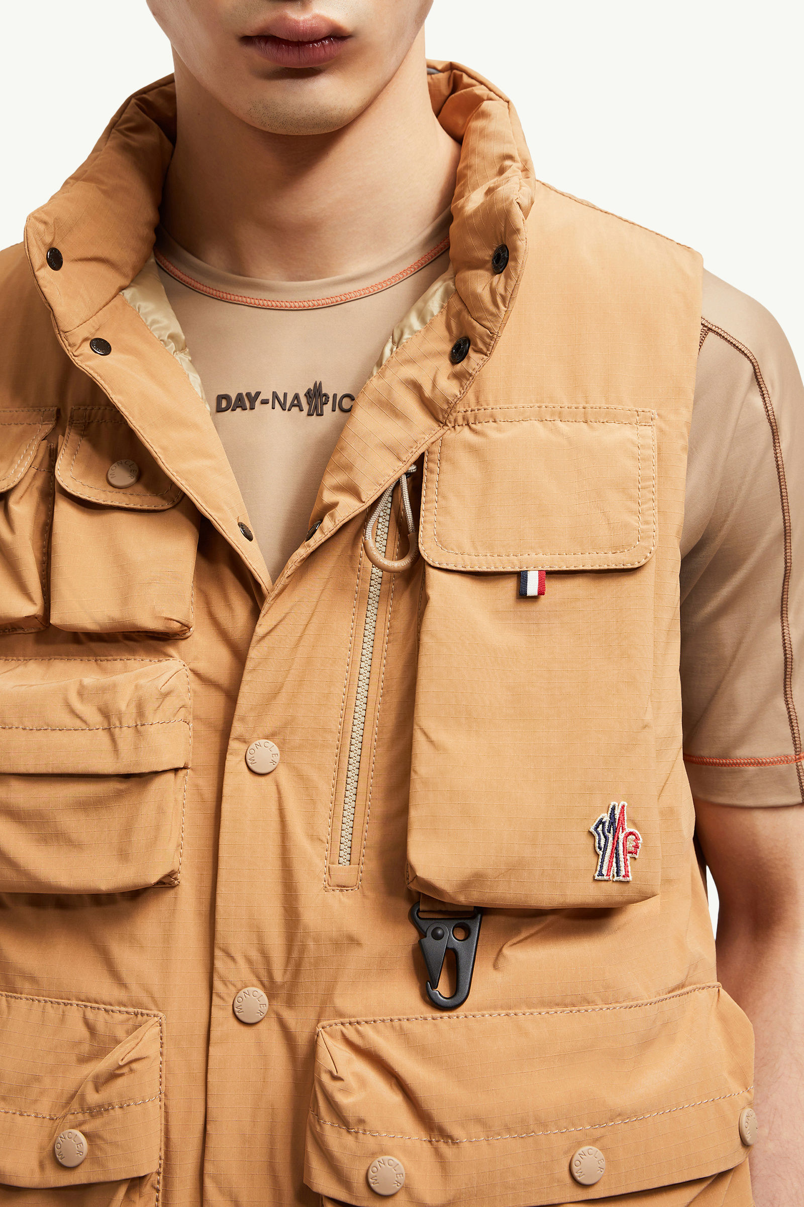 Tongass Down Field Gilet Men Light Brown Moncler 7