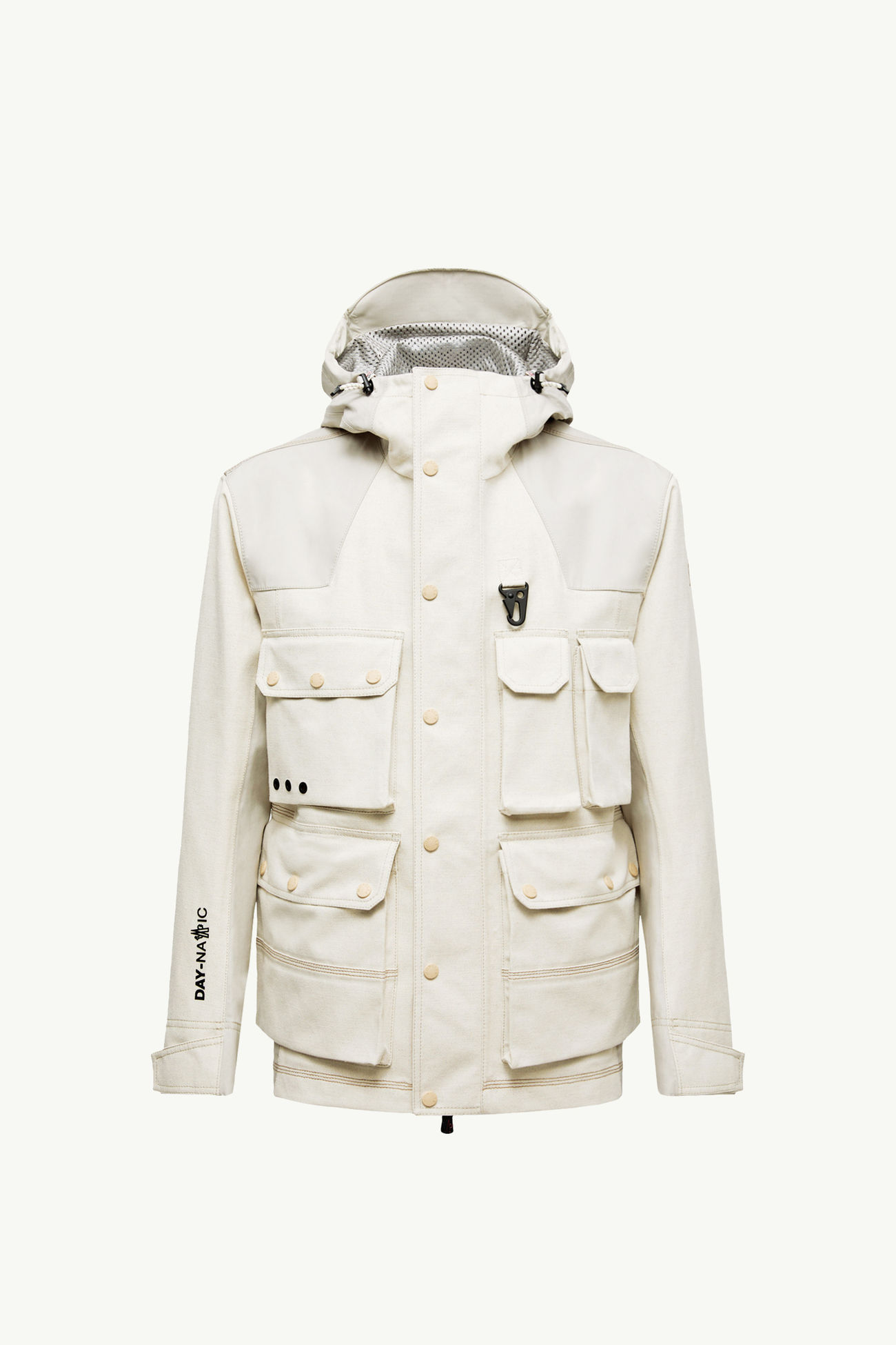 Chaqueta de campo de lino y algodón con capucha Spur Hombre Beige Claro Moncler 2