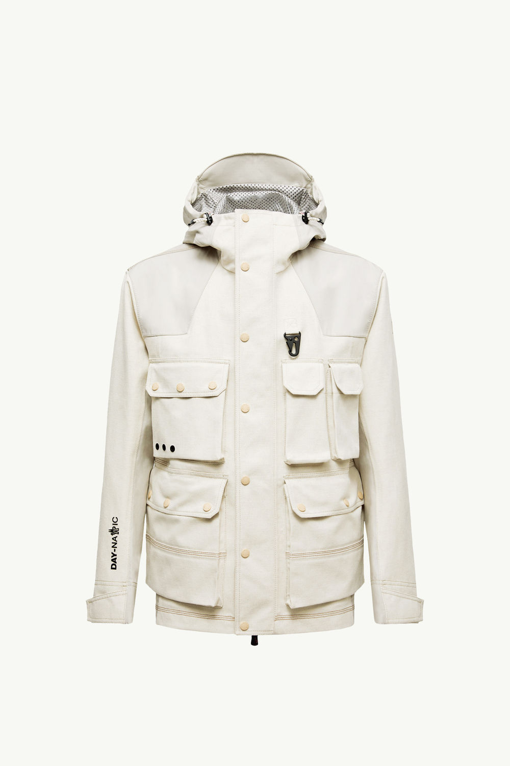 Spur Hooded Linen & Cotton Field Jacket Men Light Beige Moncler 2