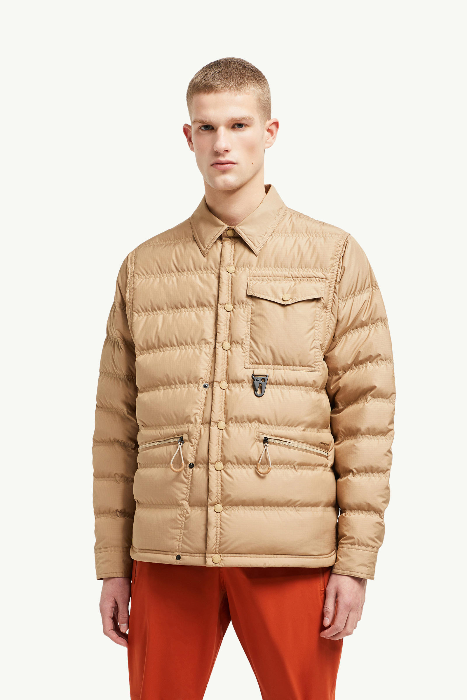 Lavachey Packable Down Shirt Jacket Men Beige Moncler 3