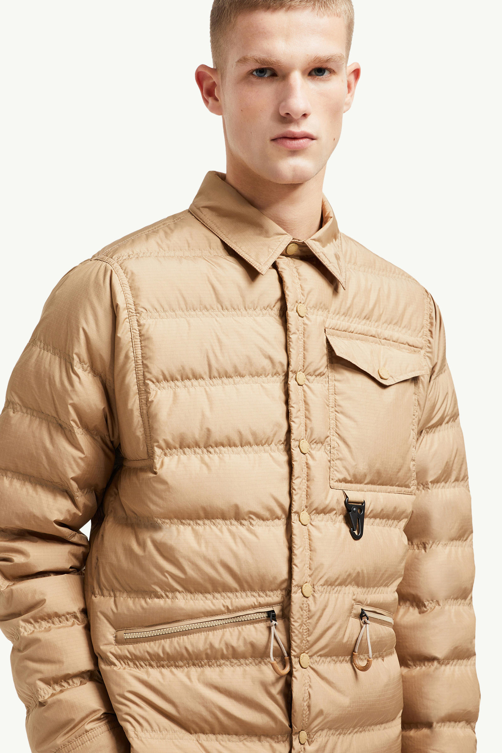 Lavachey Packable Down Shirt Jacket Men Beige Moncler 7
