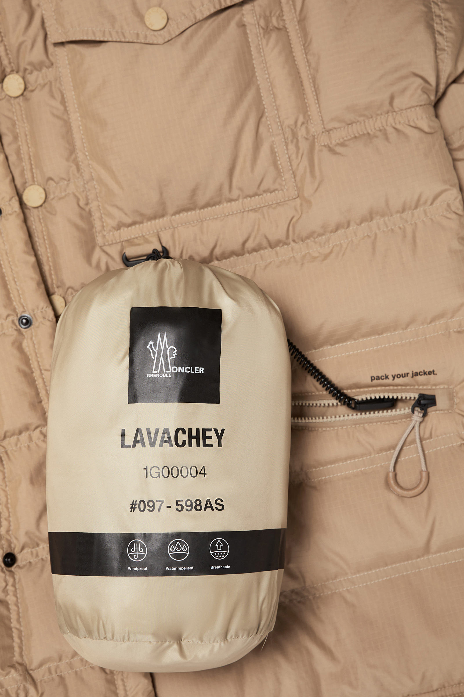 Lavachey Packable Down Shirt Jacket Men Beige Moncler 8