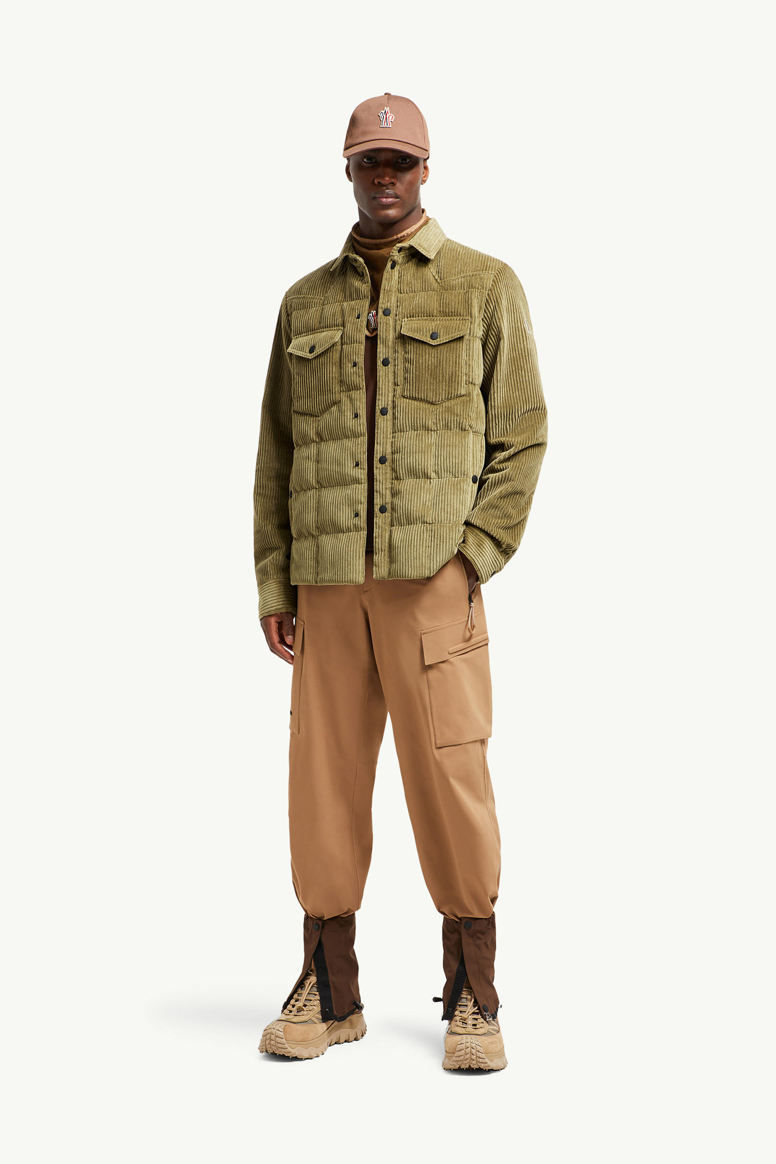 Gelt Corduroy Down Shirt Jacket Men Beige Moncler 0