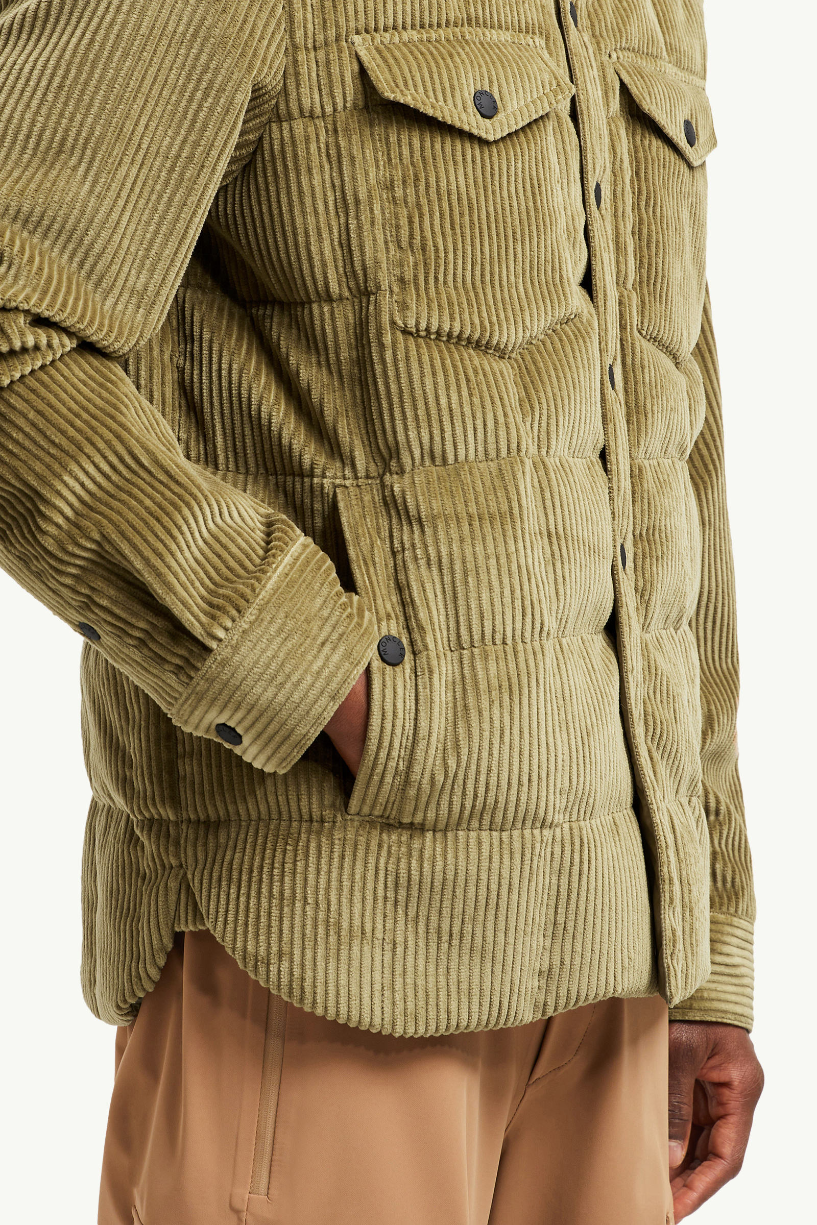 Gelt Corduroy Down Shirt Jacket Men Beige Moncler 5