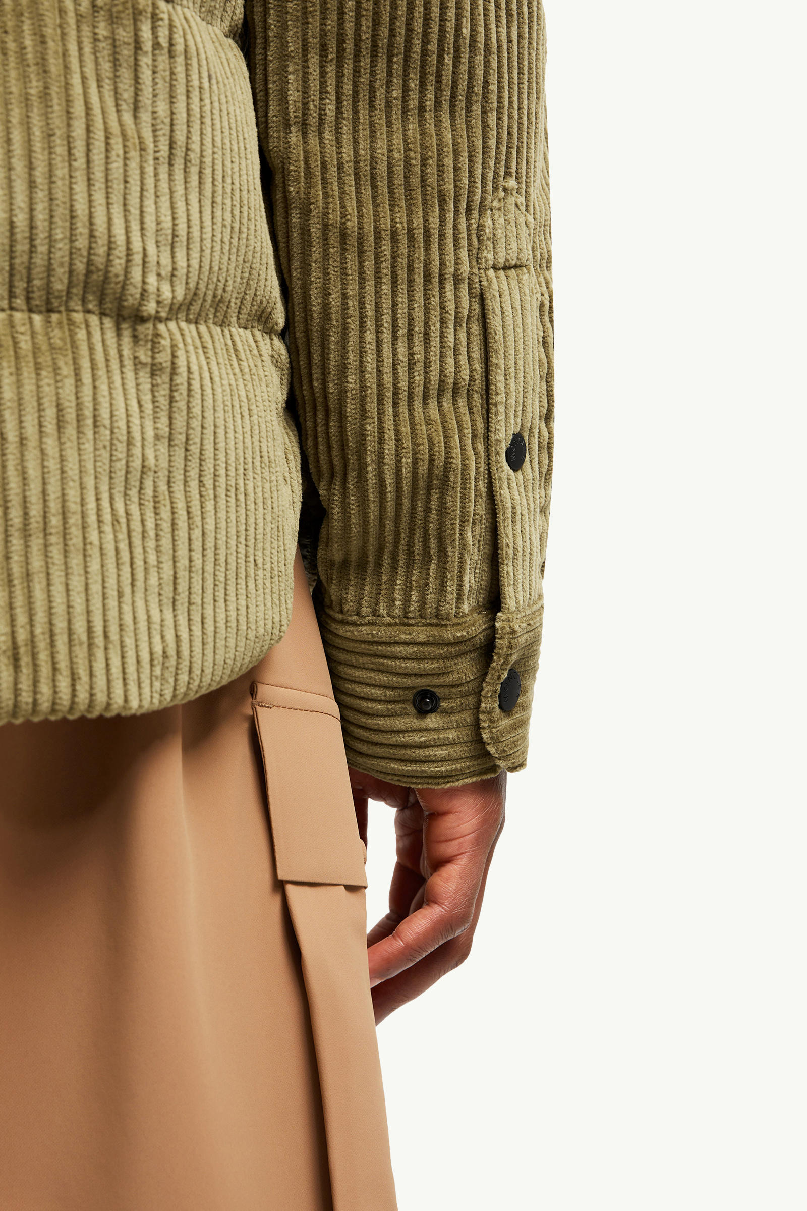 Gelt Corduroy Down Shirt Jacket Men Beige Moncler 7