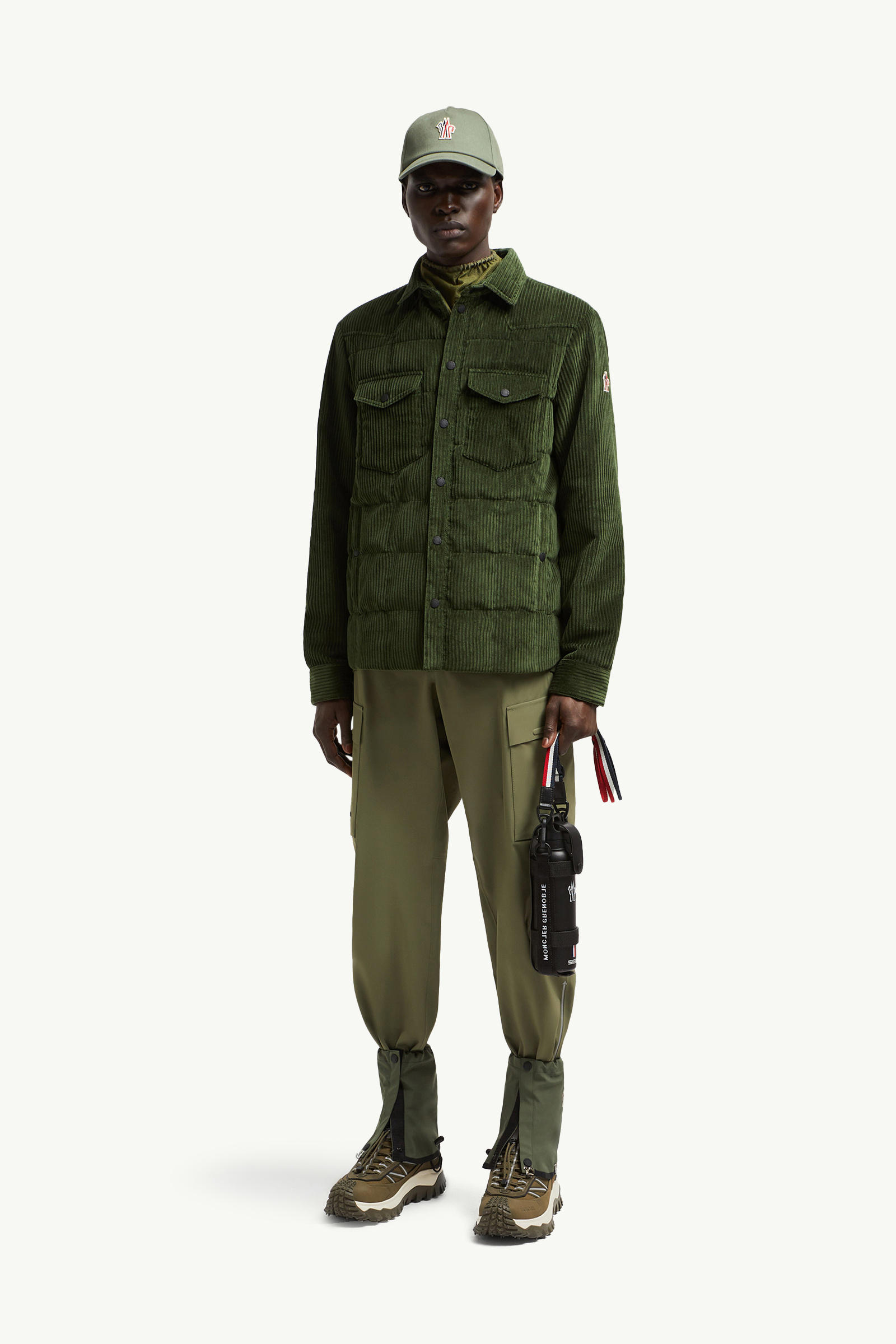 Chaqueta camisera plumón pana Gelt Hombre Verde Oscuro Moncler 0