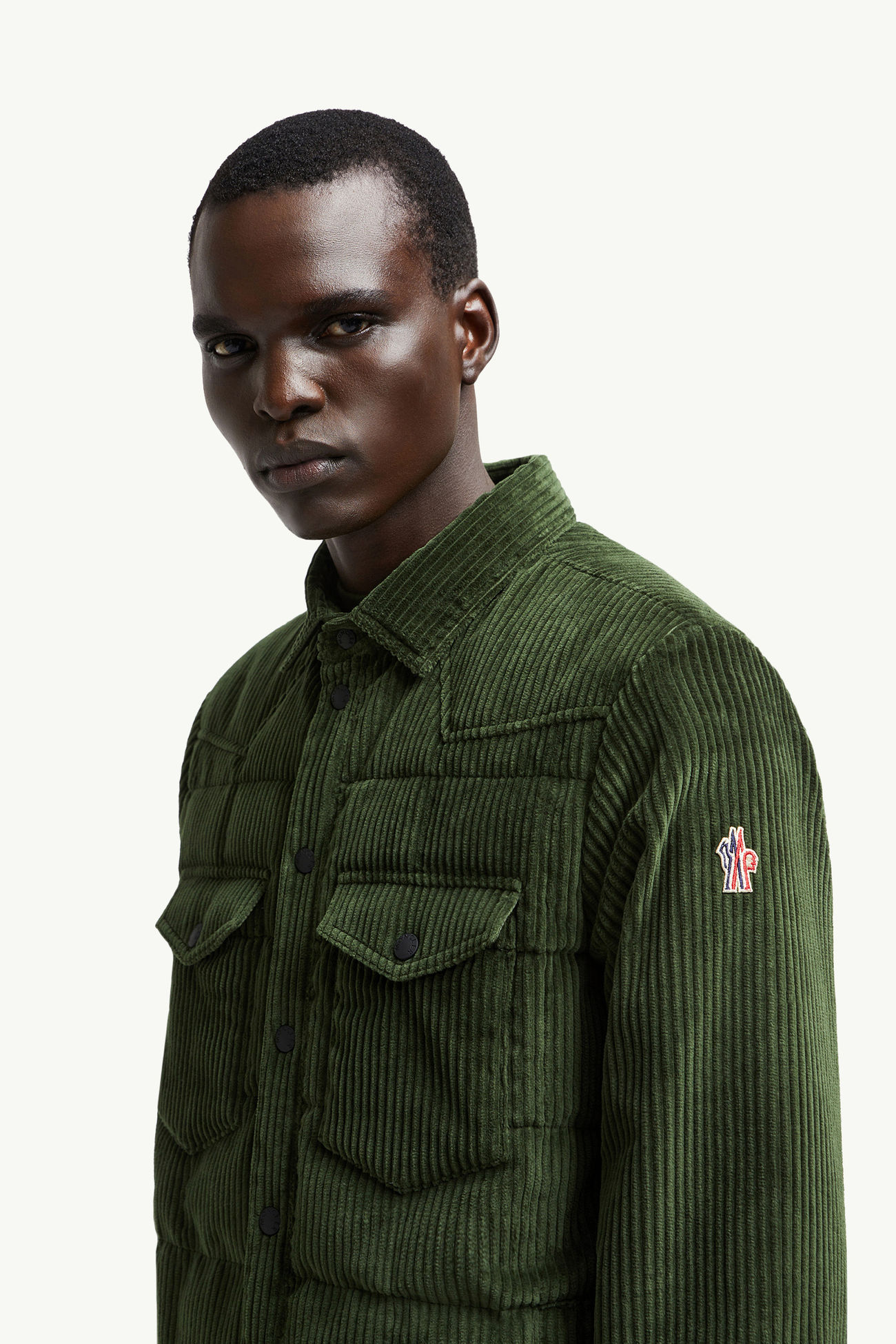 Gelt燈芯絨羽絨恤衫式外套 男士 深綠色 Moncler 1